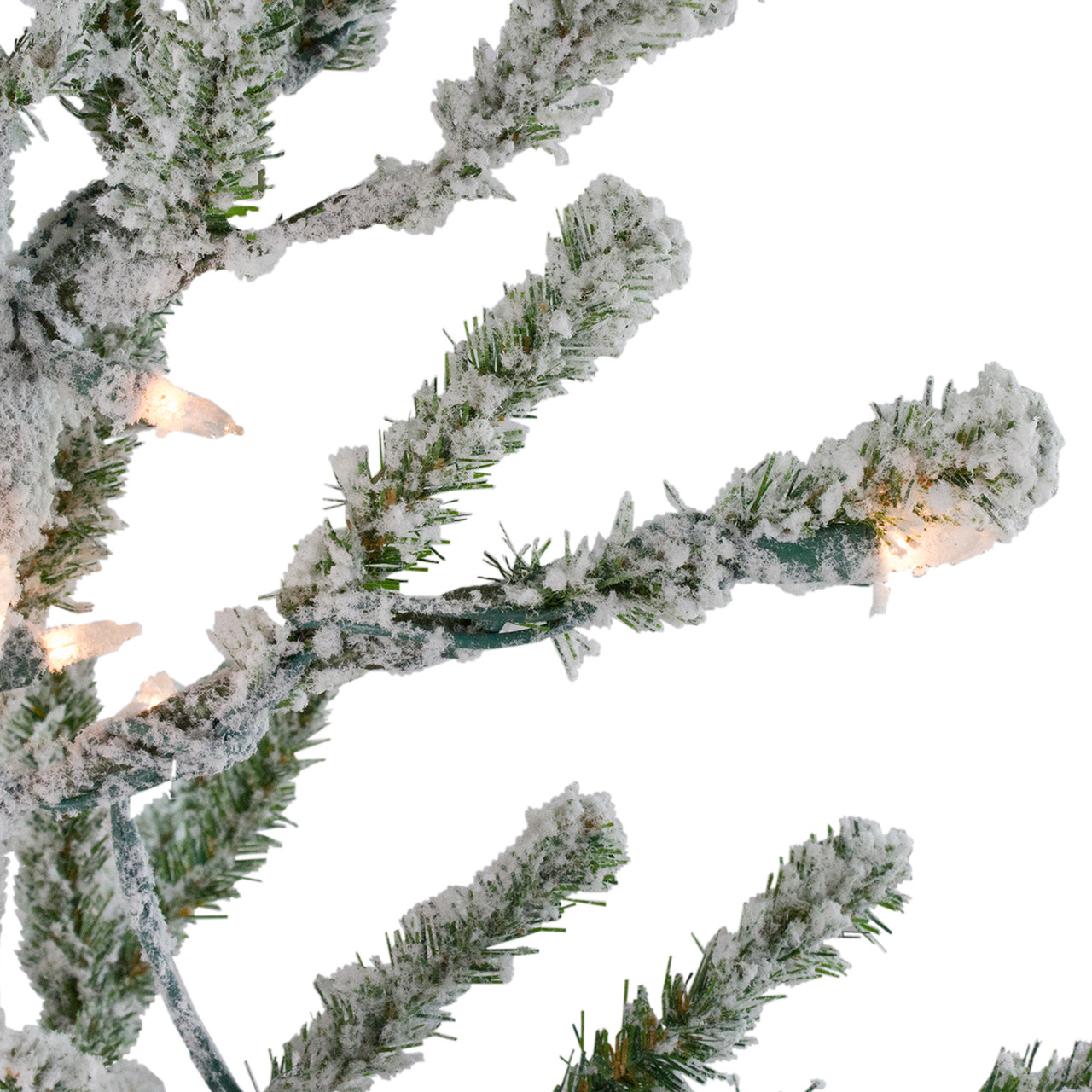 5' Pre-Lit Medium Flocked Alpine Twig Artificial Christmas Tree - Warm ...