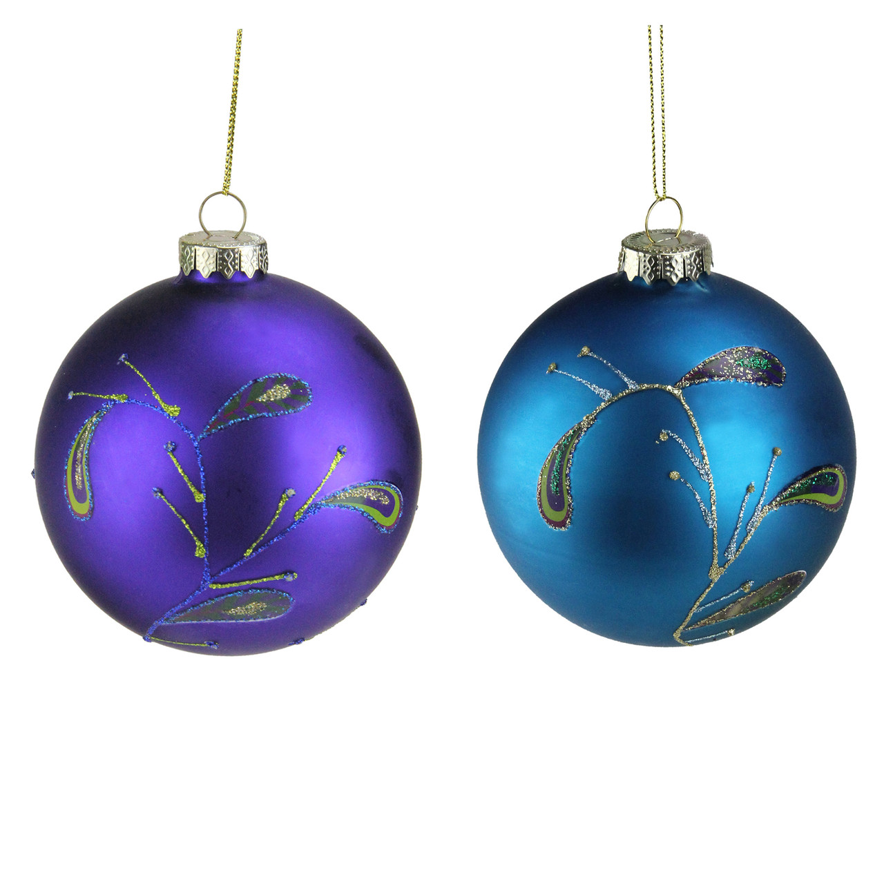 blue christmas ornaments border