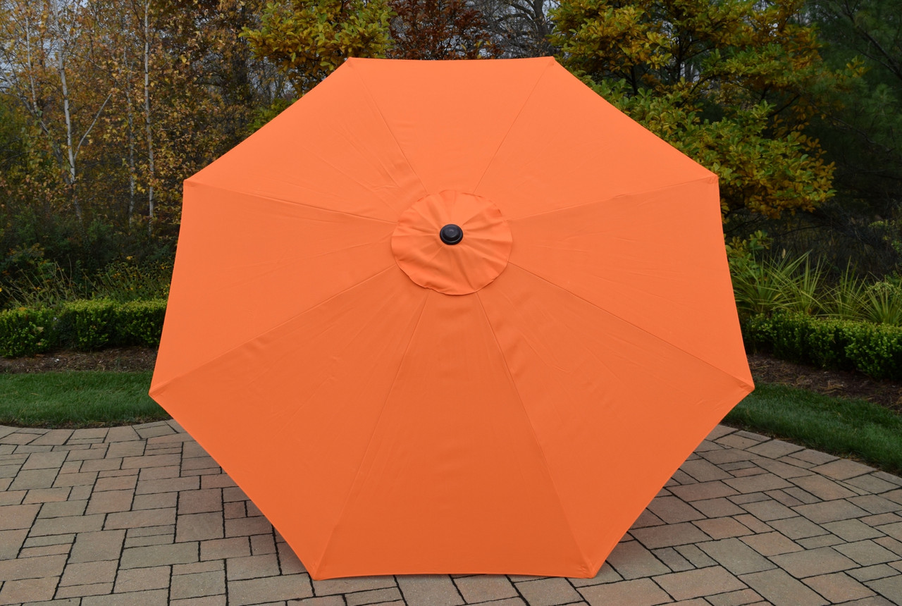 9 Orange Brown Patio Umbrella With Crank Tilt Feature Christmas Central