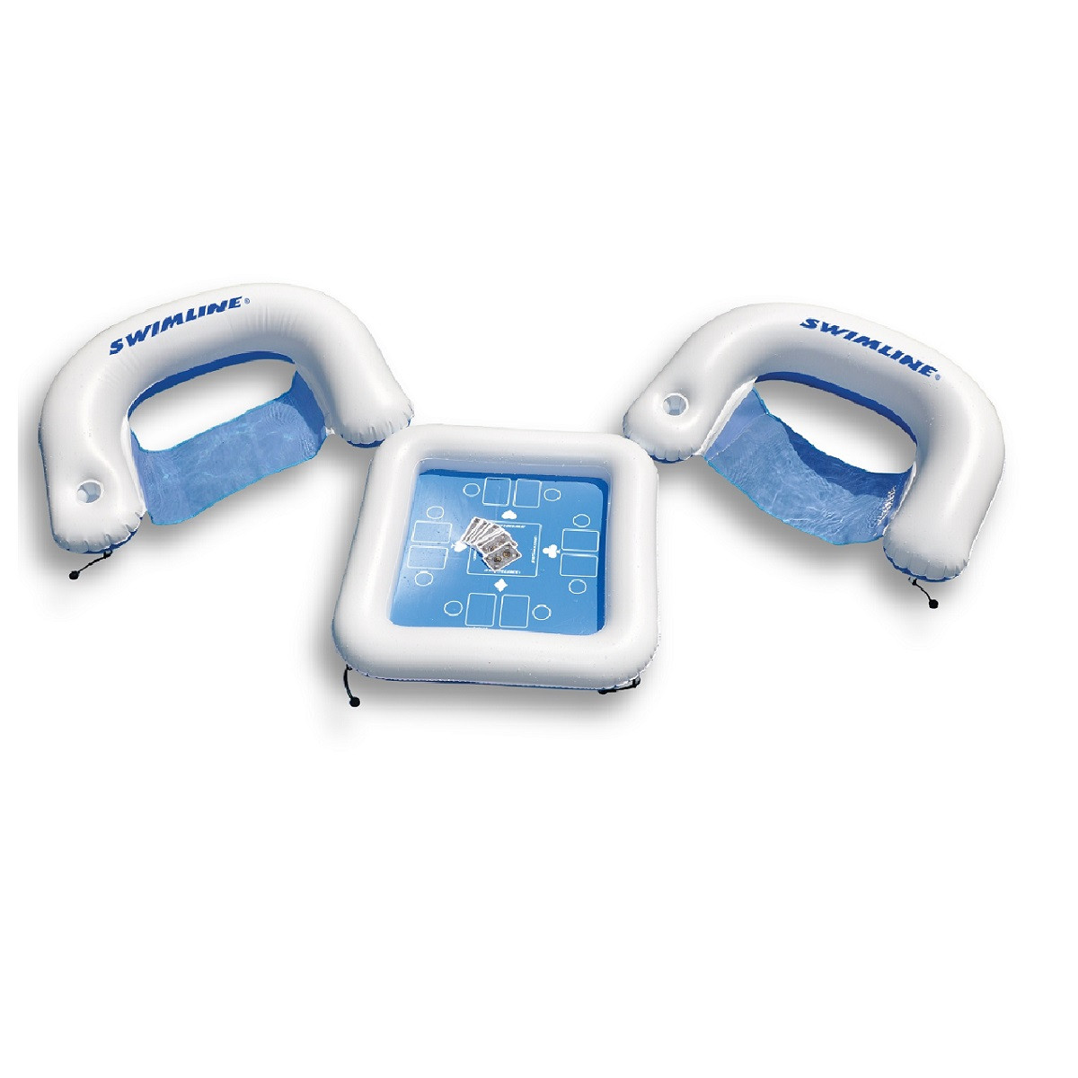 3-Piece Inflatable Poker Table Chairs with Waterproof Playing