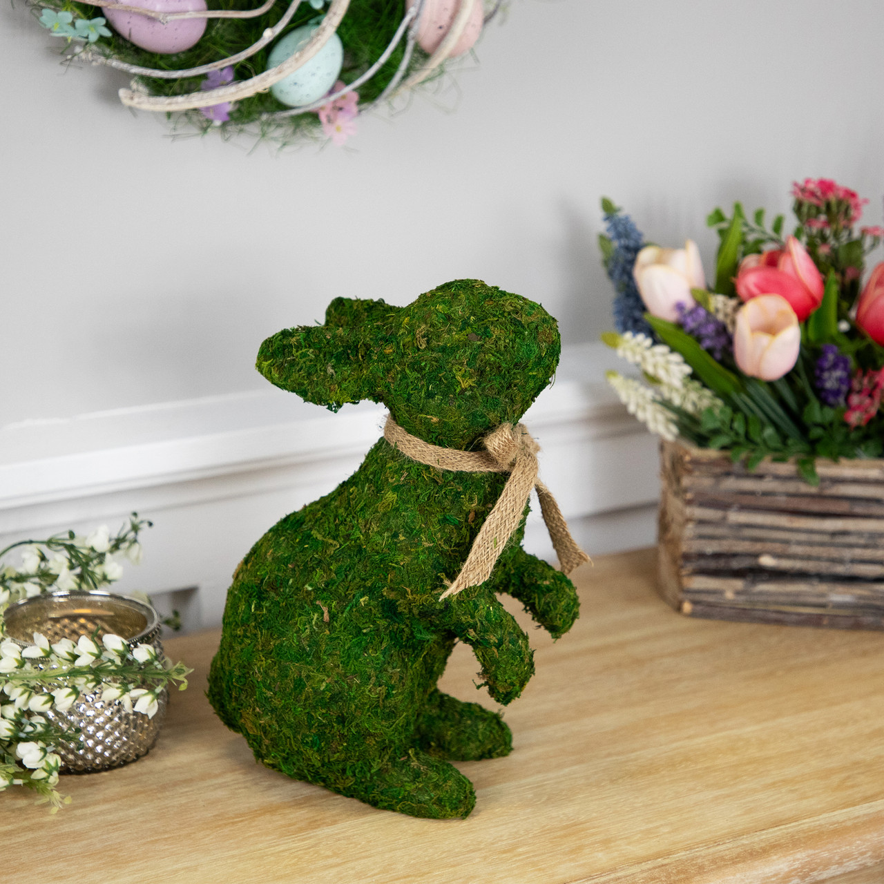 Standing Moss Easter Rabbit Figurine - 10