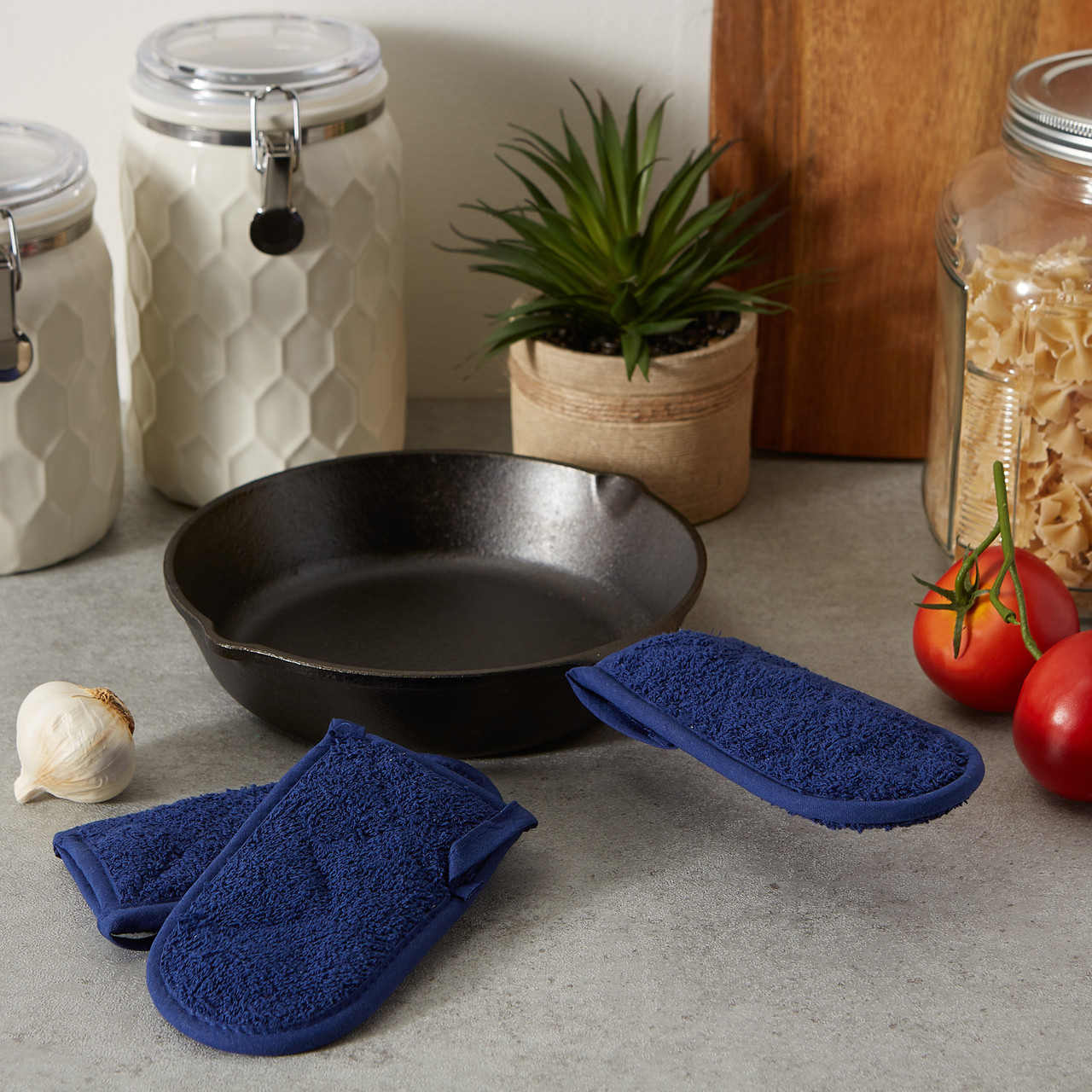 Stonewash Blue Terry Potholder (Set 3)