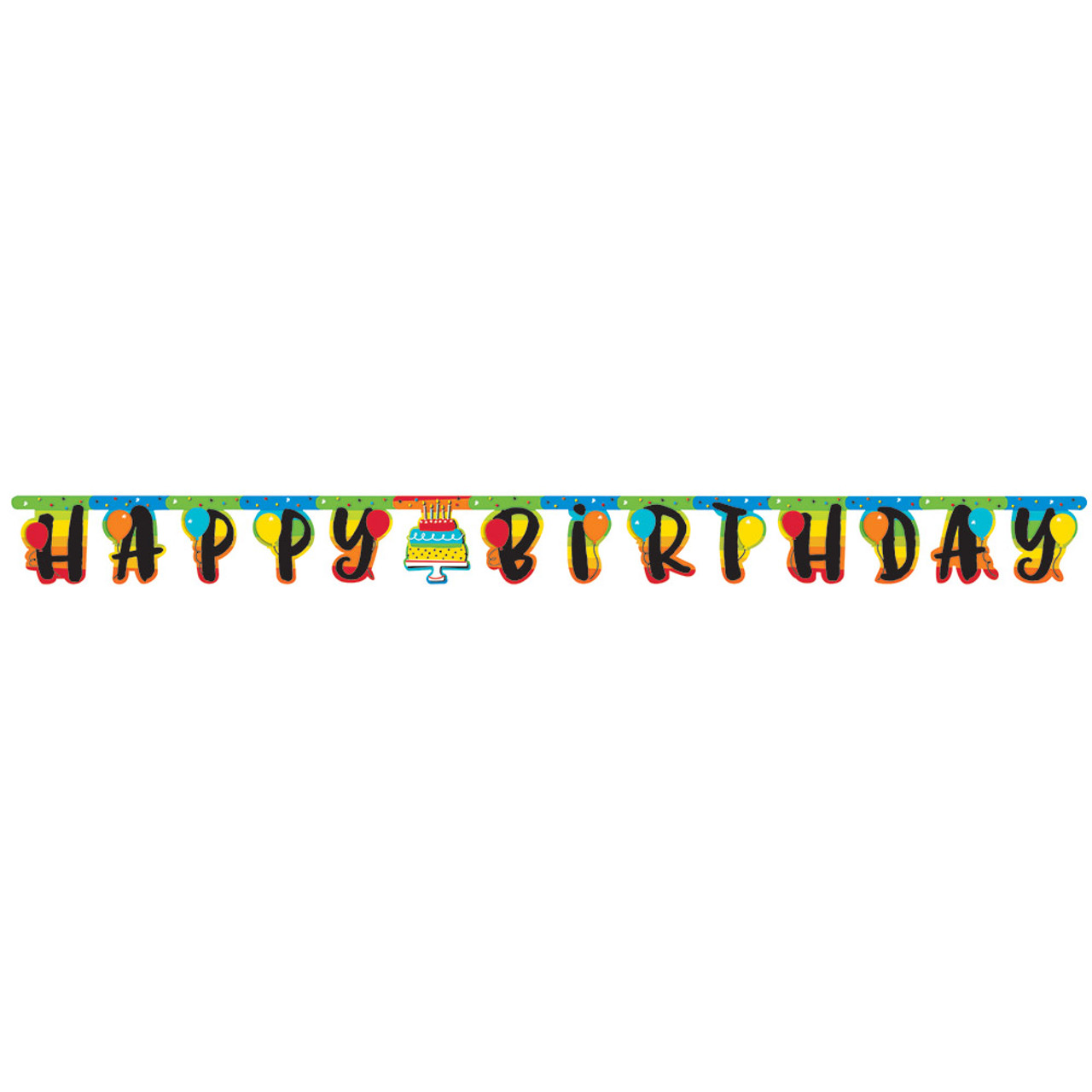 Party Central Club Pack of 12 Black and Gold 'Happy Birthday' Streamers 12