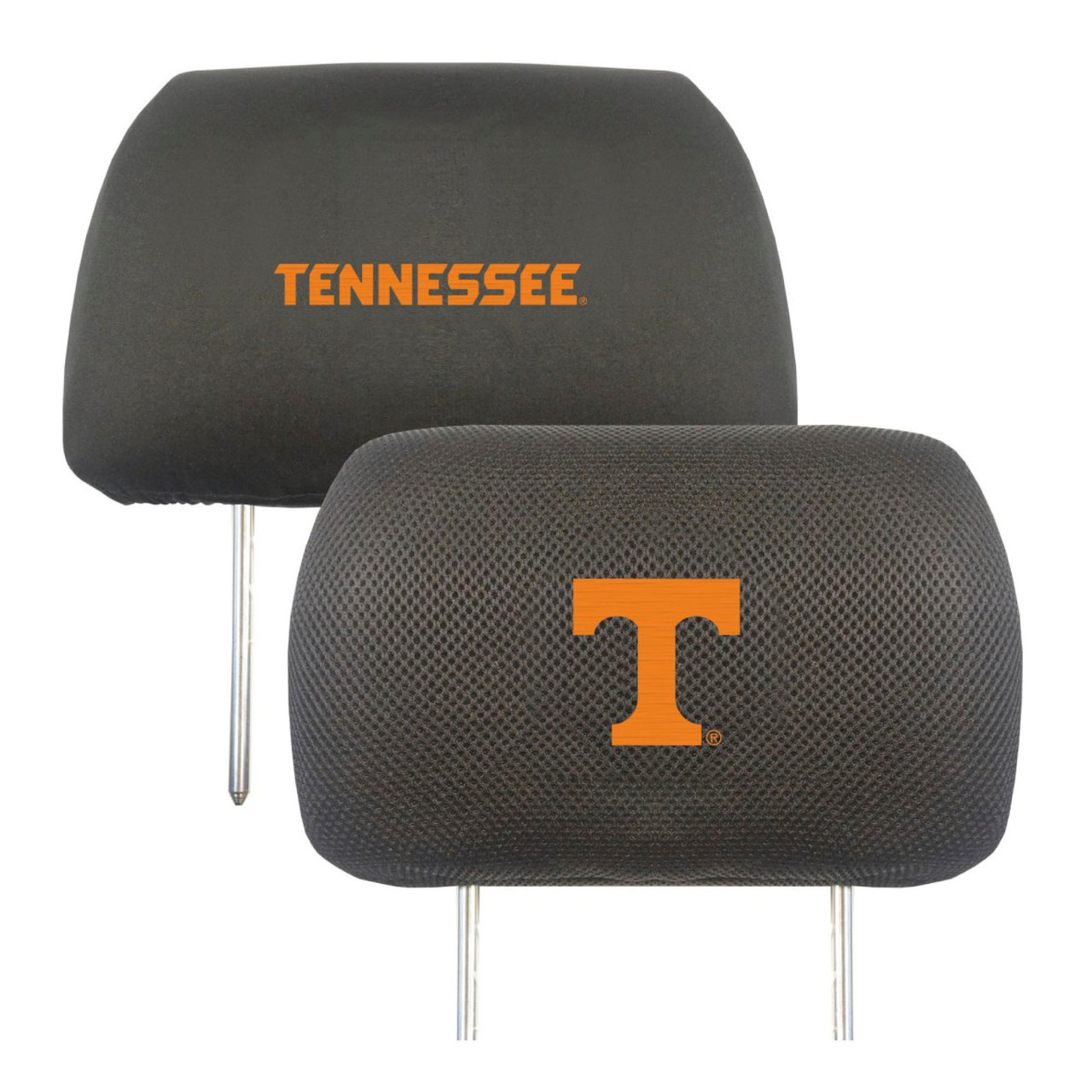 Set of 2 Black Orange NCAA University of Tennessee Volunteers Rest Cover Accessories 10" x | Christmas Central