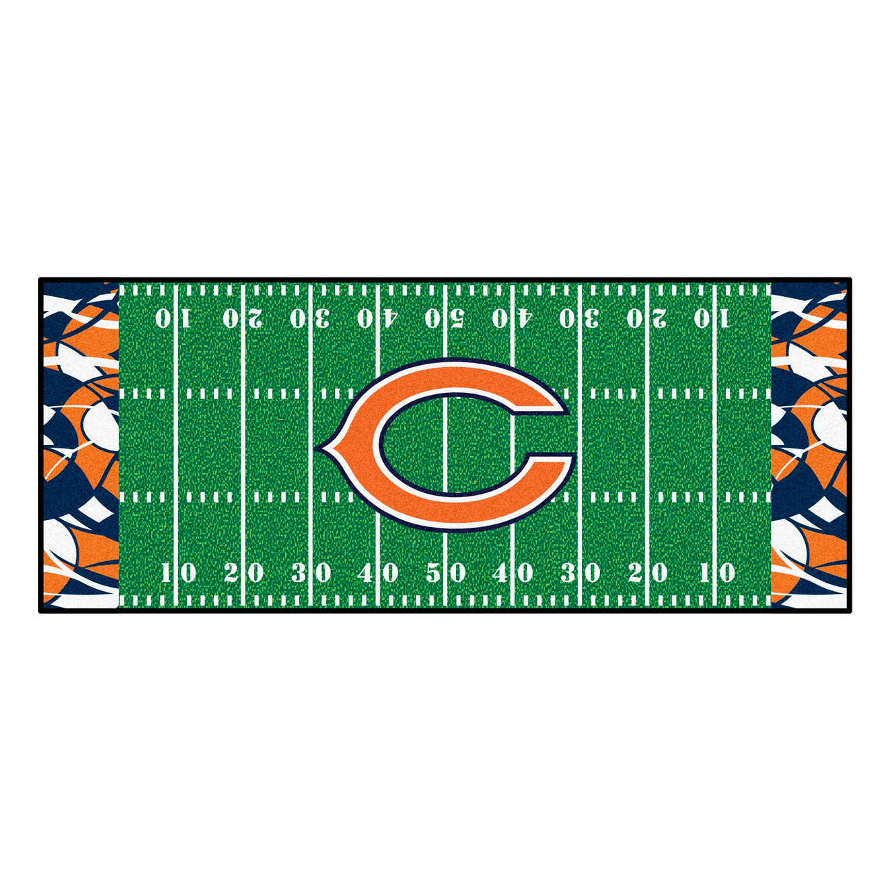 NFL Chicago Bears Football Field Runner Mat Area Rug
