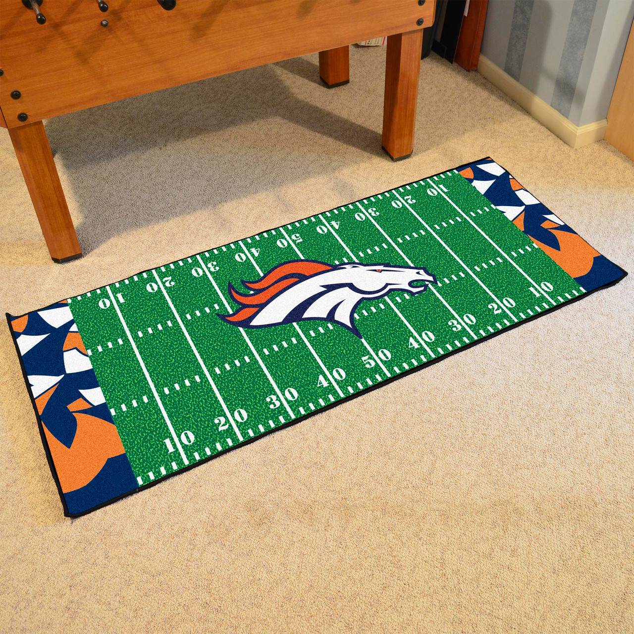 NFL Denver Broncos Football Field Runner Mat Rug | Christmas Central
