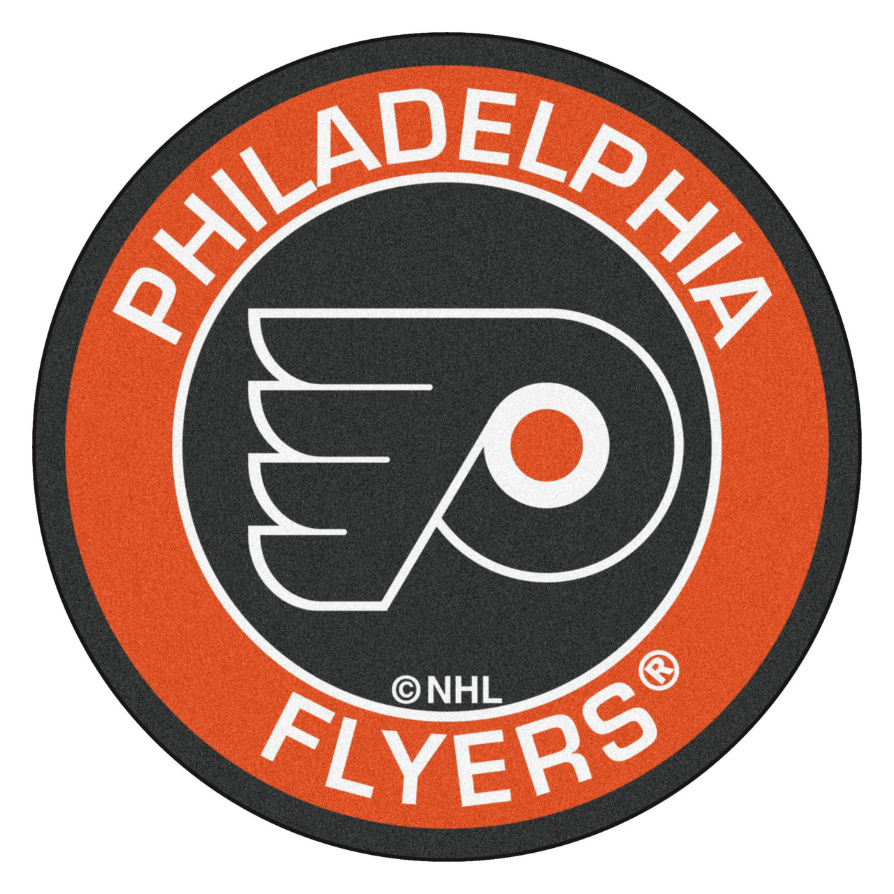 33.75 x 42.5 Orange & Black NHL Philadelphia Flyers Man Cave All-Star  Rectangular Mat Area Rug