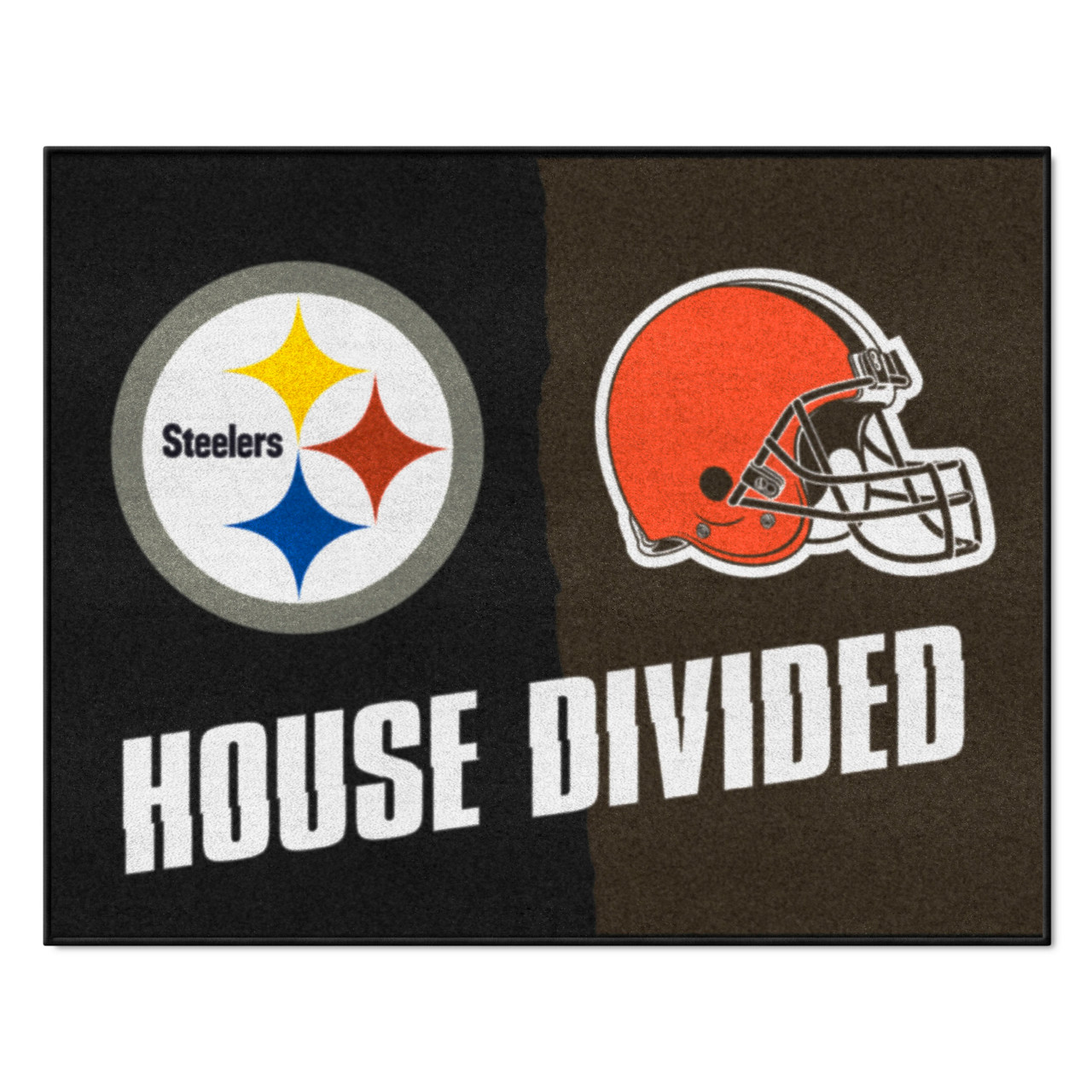 33.75 x 42.5 NFL House Divided Steelers & Browns Rectangular Area Rug