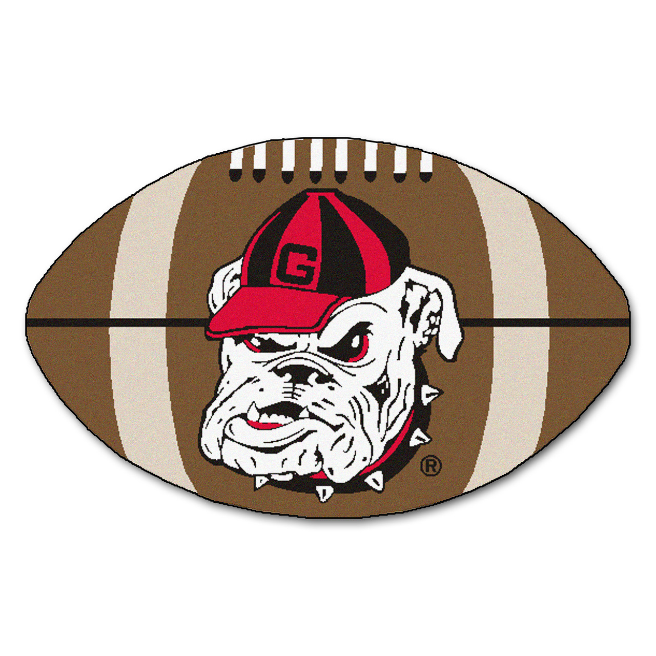 NCAA University of Georgia Bulldogs Football-Shaped Mat Area Rug  Christmas Central