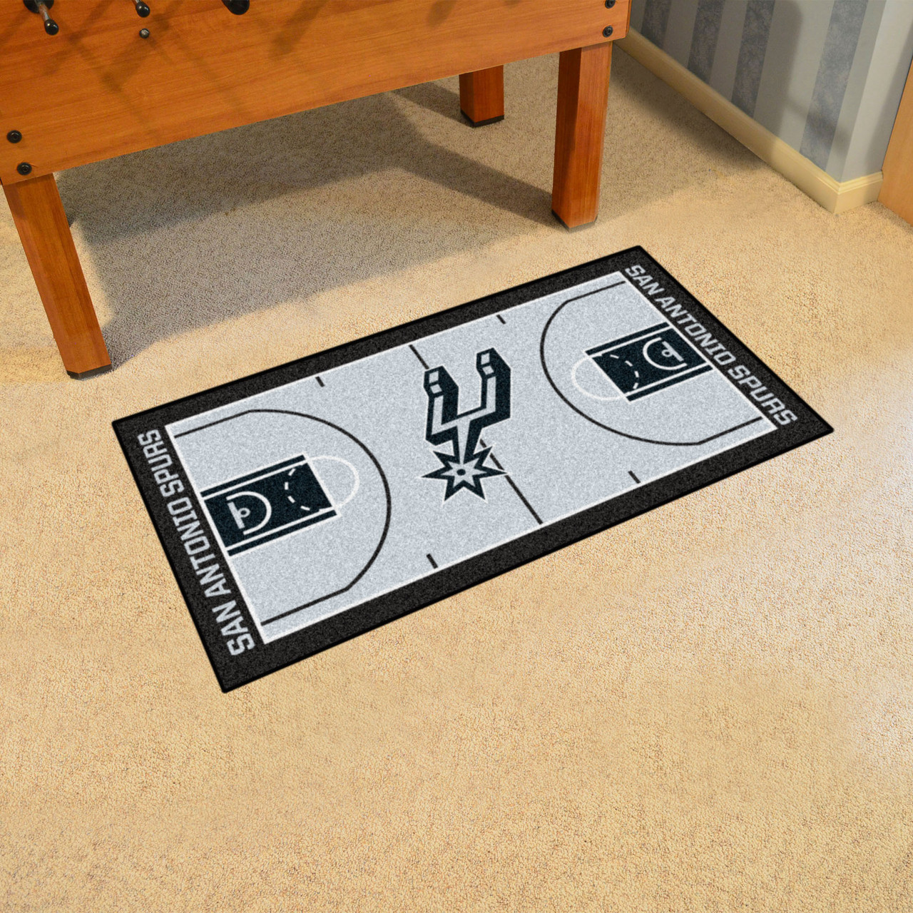 NBA San Antonio Spurs NBA Court Large Non-Skid Mat Area Rug Runner ...