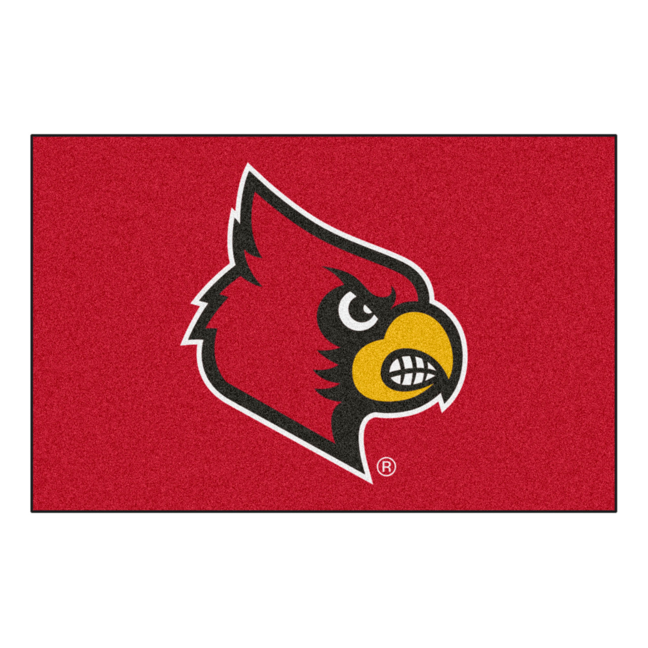 19 x 30 Red & Yellow NCAA University of Louisville Cardinals Rectangular  Starter Mat