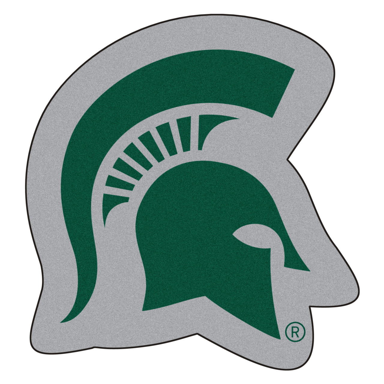 30 X 32 Green Gray Ncaa Michigan State University Spartans Mascot Logo Shaped Door Mat Christmas Central