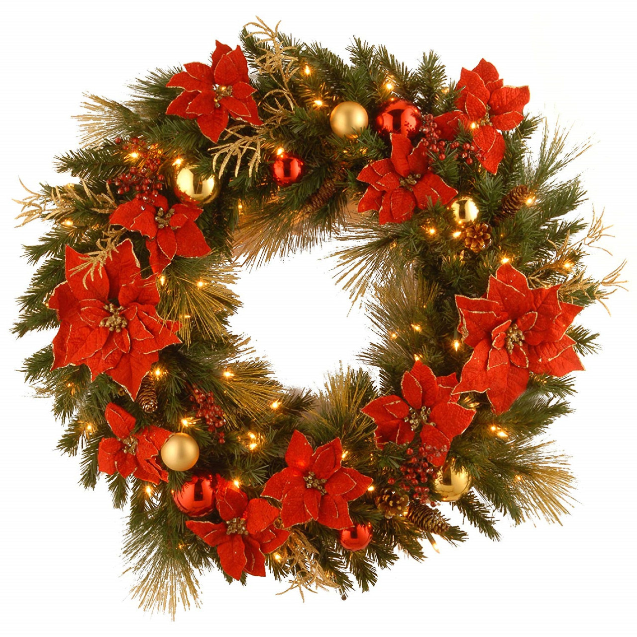 36 inch pre lit battery operated wreath