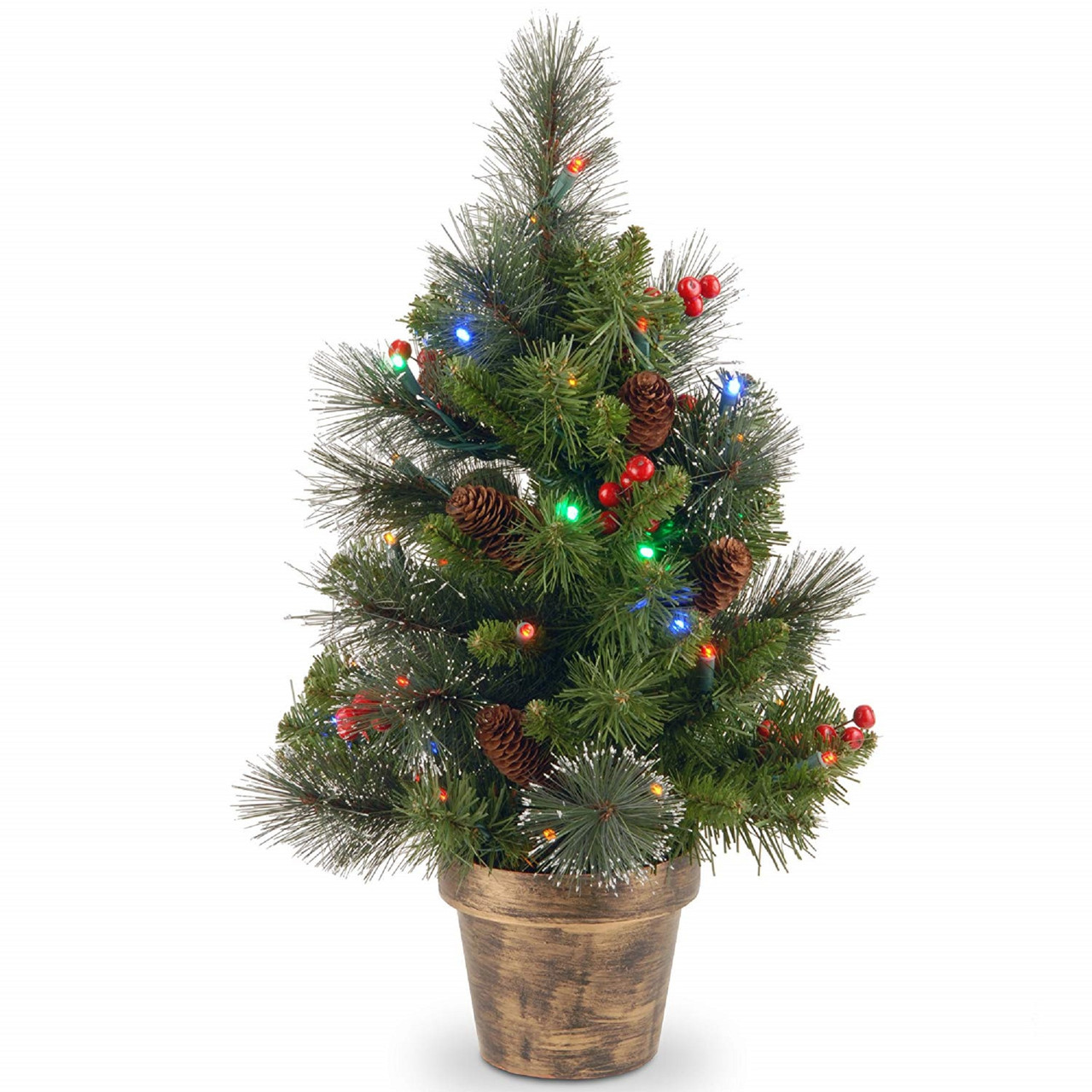 2’ x 14” Pre-Lit Crestwood Spruce Artificial Christmas Tree – Multi ...