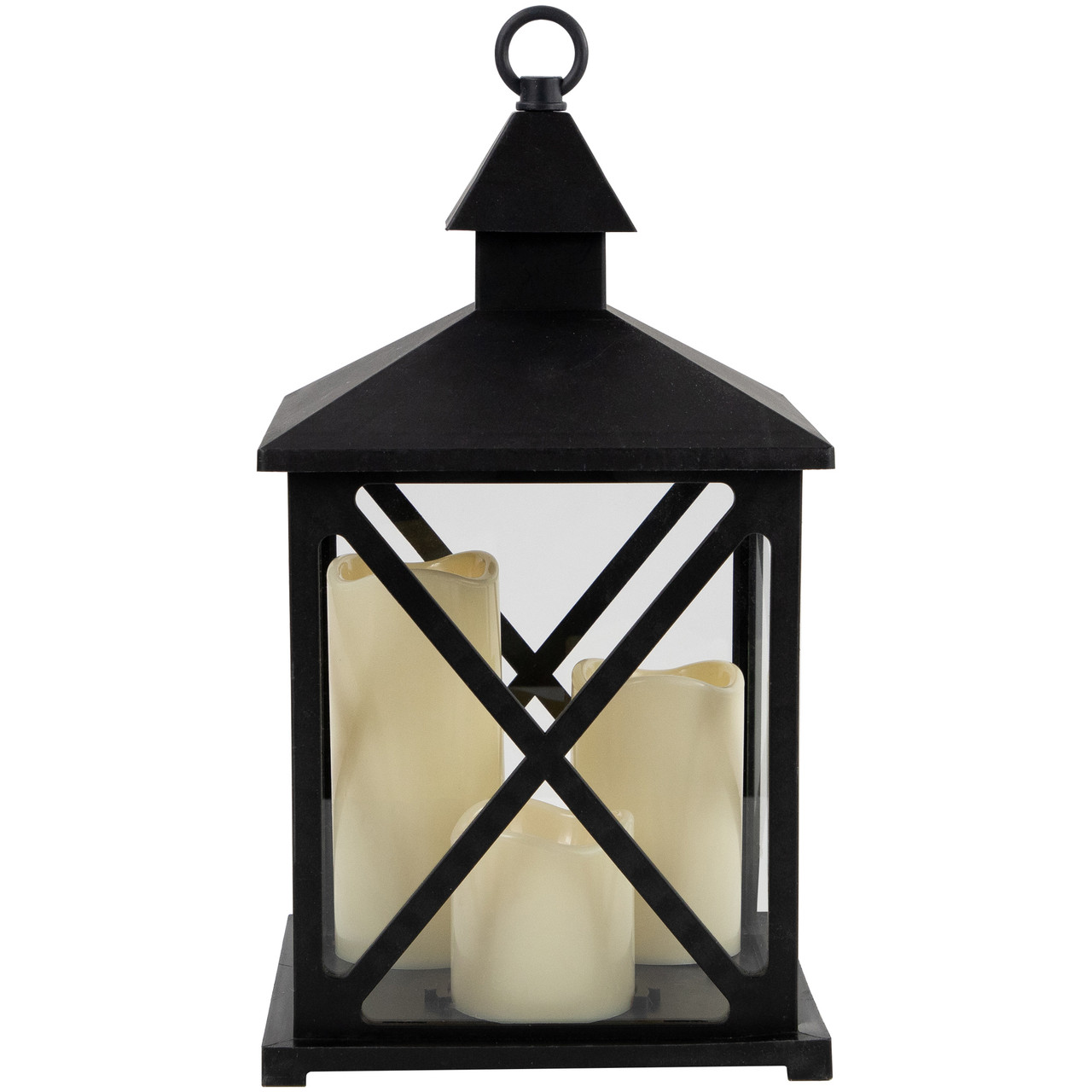 Northlight 9 Led Battery Operated Black Lantern With Flameless