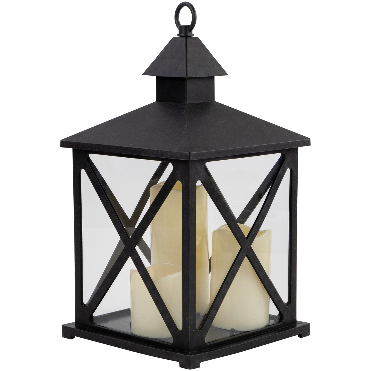 Northlight 12 Black LED Lighted Battery Operated Lantern Warm