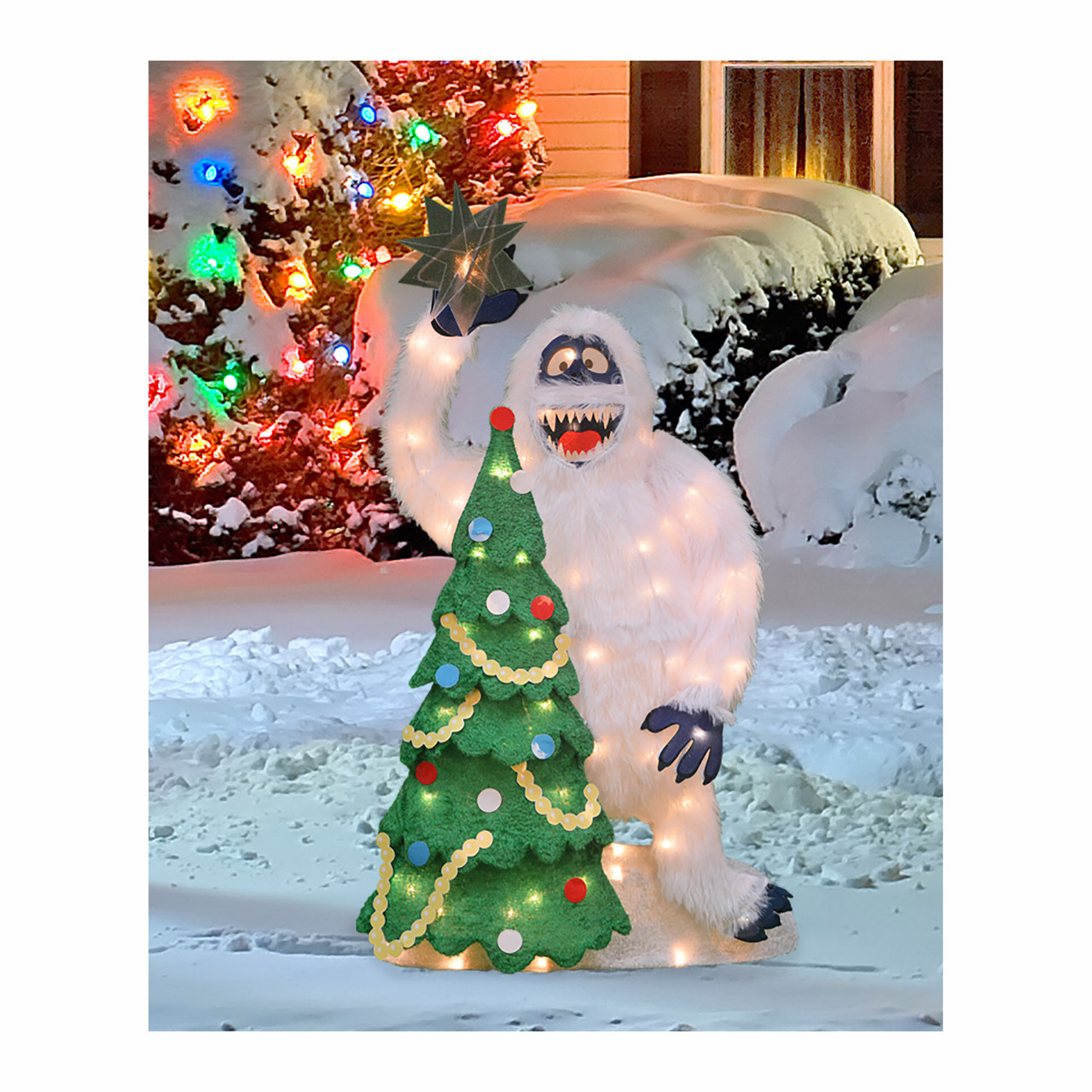 32 Pre Lit Faux Fur Bumble With Tree Star Outdoor Christmas