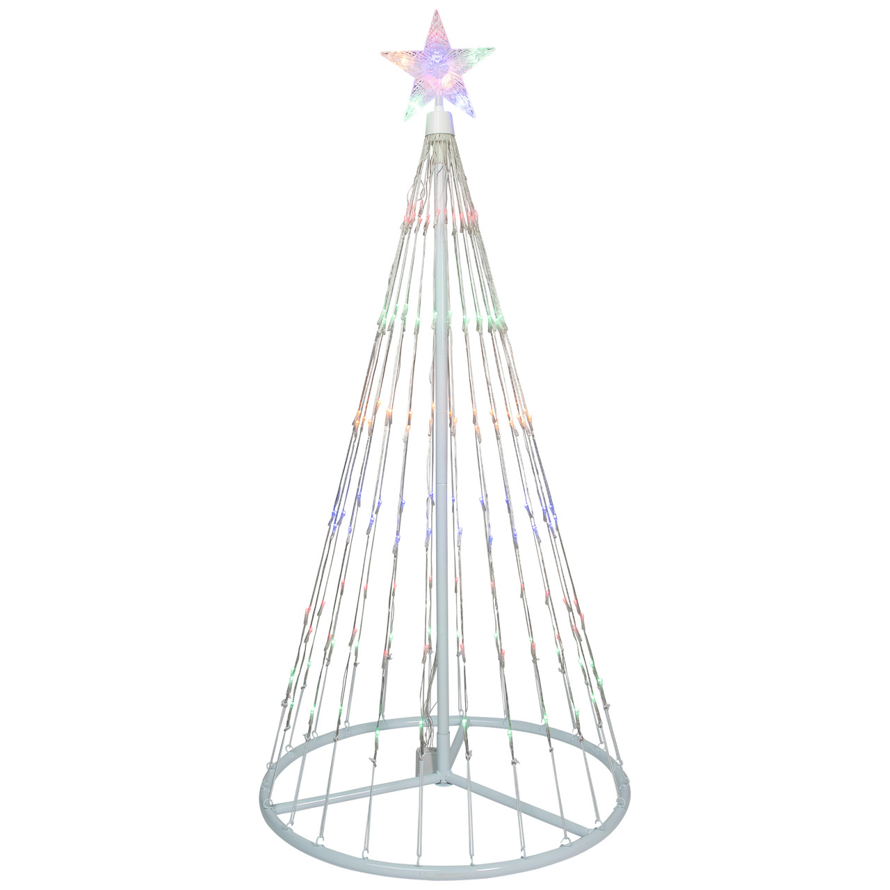4' MultiColor LED Lighted Show Cone Christmas Tree Outdoor Decoration