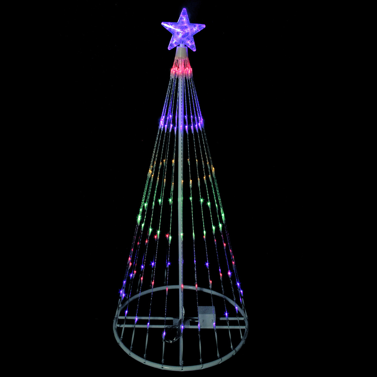 4' Multi-Color LED Lighted Show Cone Christmas Tree Outdoor Decoration ...