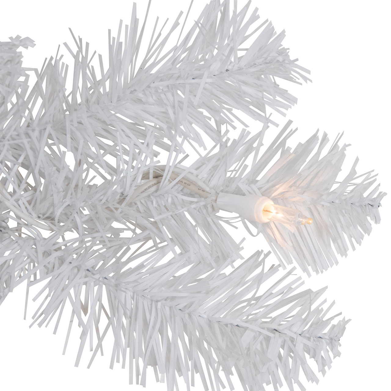 Pre-Lit Snow White Artificial Christmas Wreath, 24-Inch, Clear Lights ...