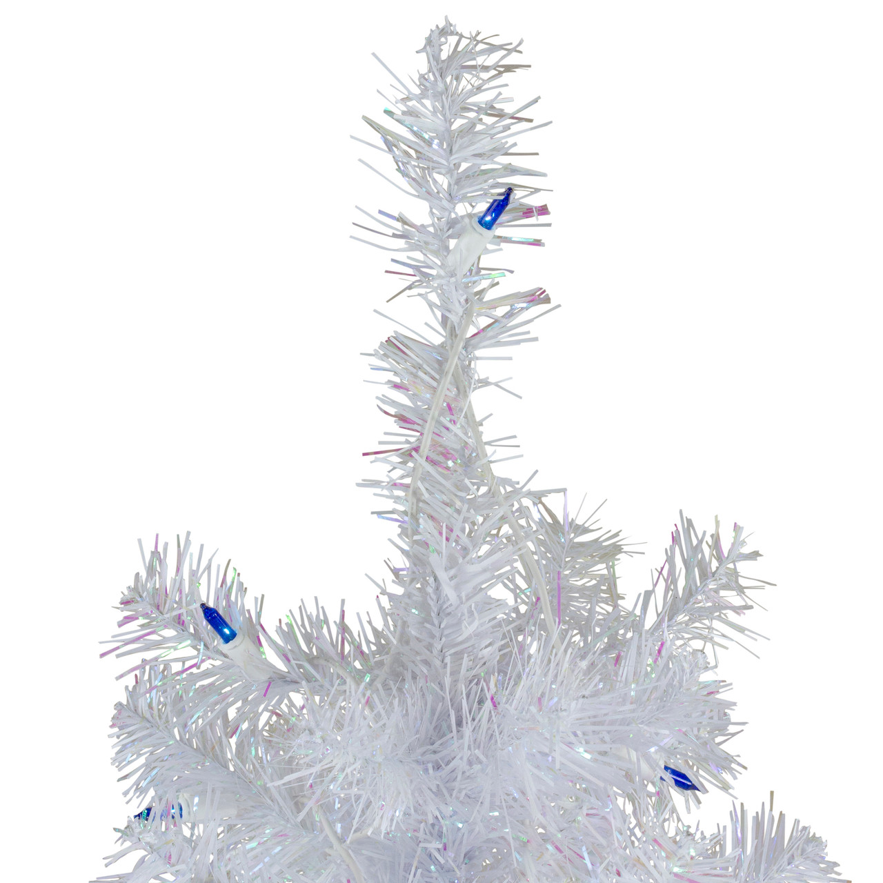 3' PreLit White Pine Slim Artificial Christmas Tree Blue Lights
