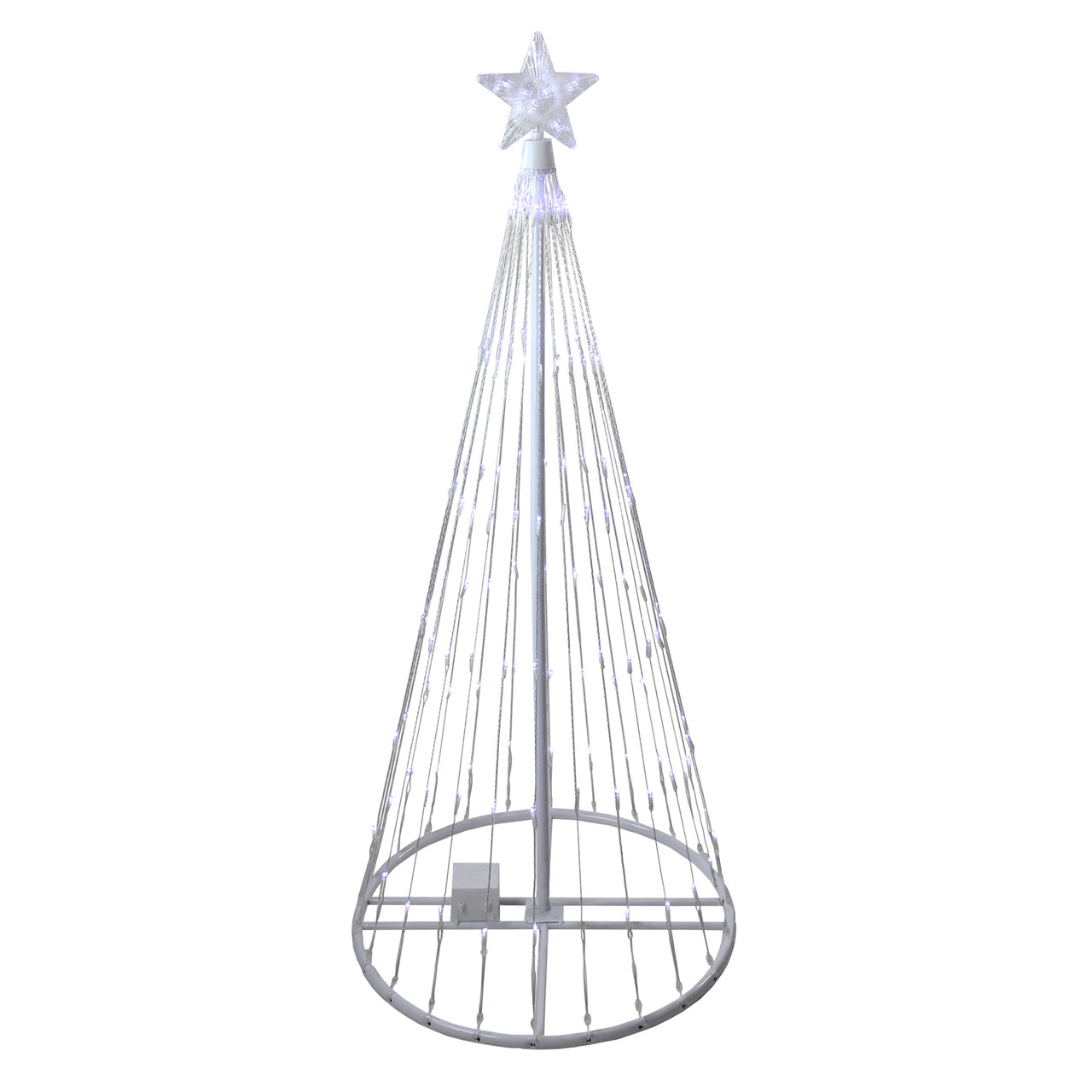 4' Pre-Lit White LED Show Cone Christmas Tree Yard Decor | Christmas ...