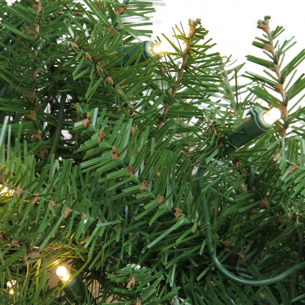 48" PreLit Northern Pine LED Artificial Christmas Wreath Warm White Lights Christmas Central