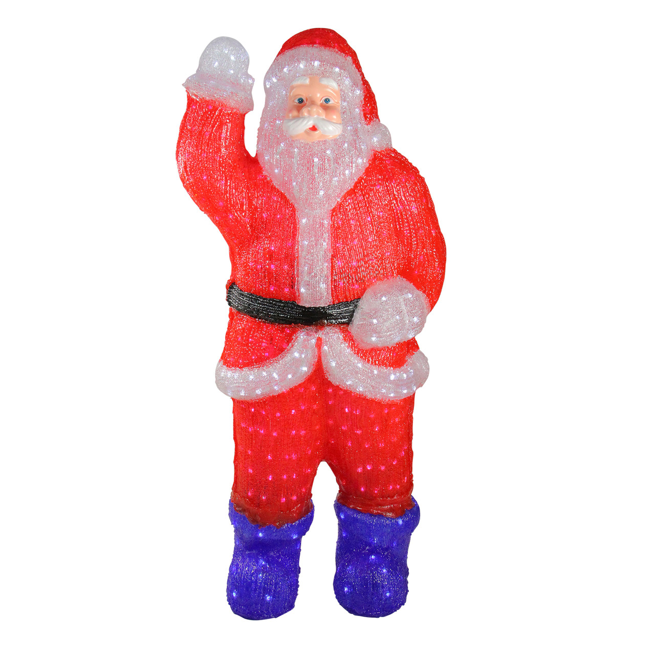3.75' Red & Blue Lighted Commercial Grade Santa Claus Outdoor