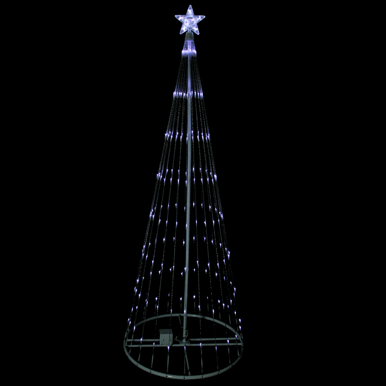 12' White LED Artificial Christmas Tree Show Cone Outdoor Decoration ...