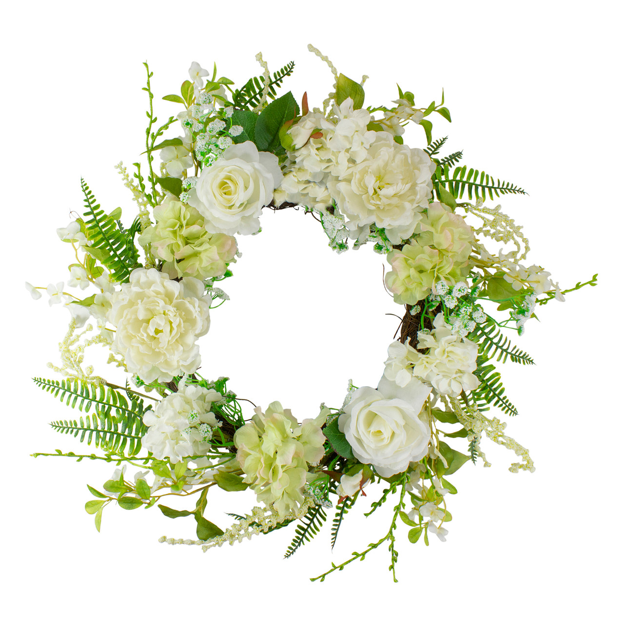 Eucalyptus and Hydrangea Floral Berry Spring Wreath 23 Purple