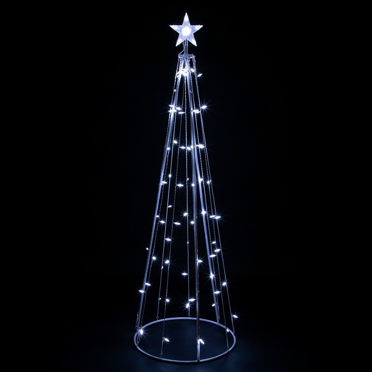 6' White LED Lighted Cone Tree Outdoor Christmas Decor | Christmas Central