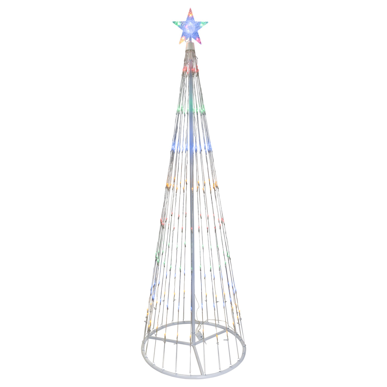 6' Multi-Color LED Lighted Show Cone Christmas Tree Outdoor Decoration ...