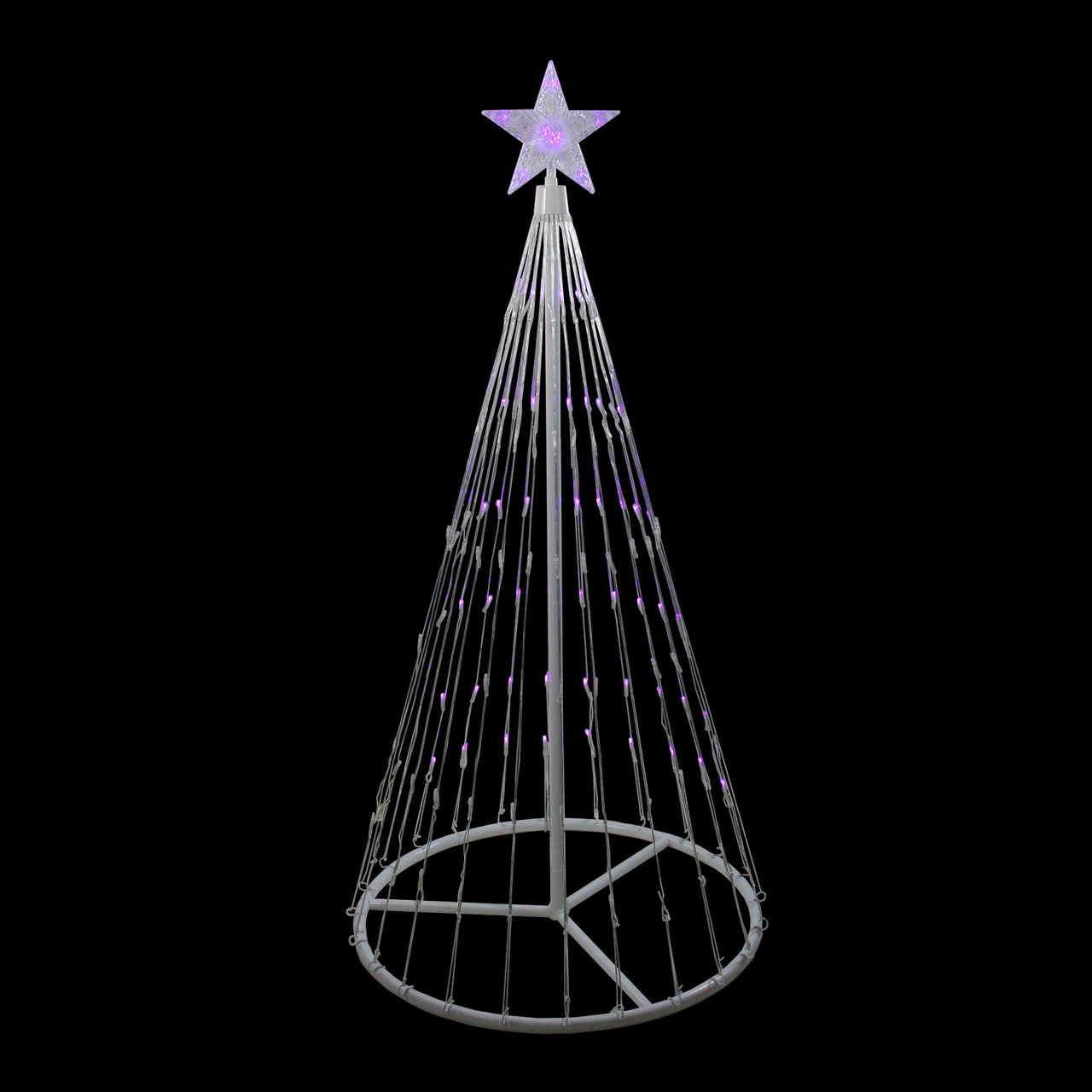 4' Purple LED Lighted Show Cone Christmas Tree Outdoor Decor ...