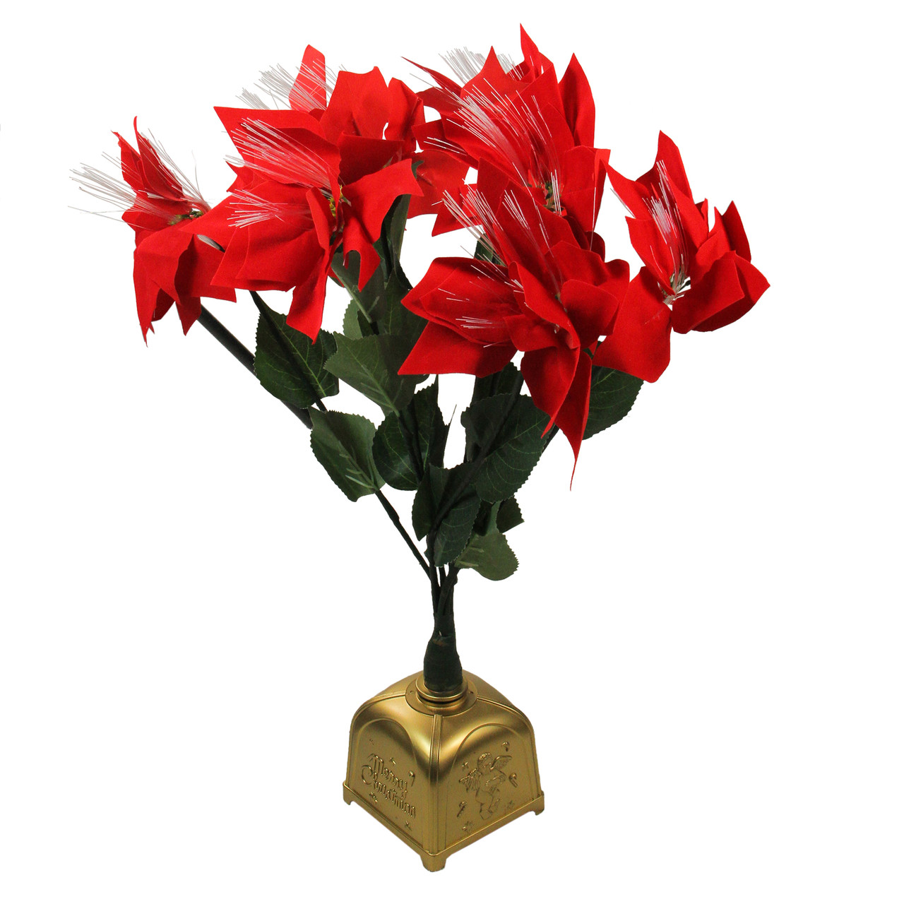 14.5 Dark Pink Artificial Christmas Poinsettia with Gold Wrapped Base