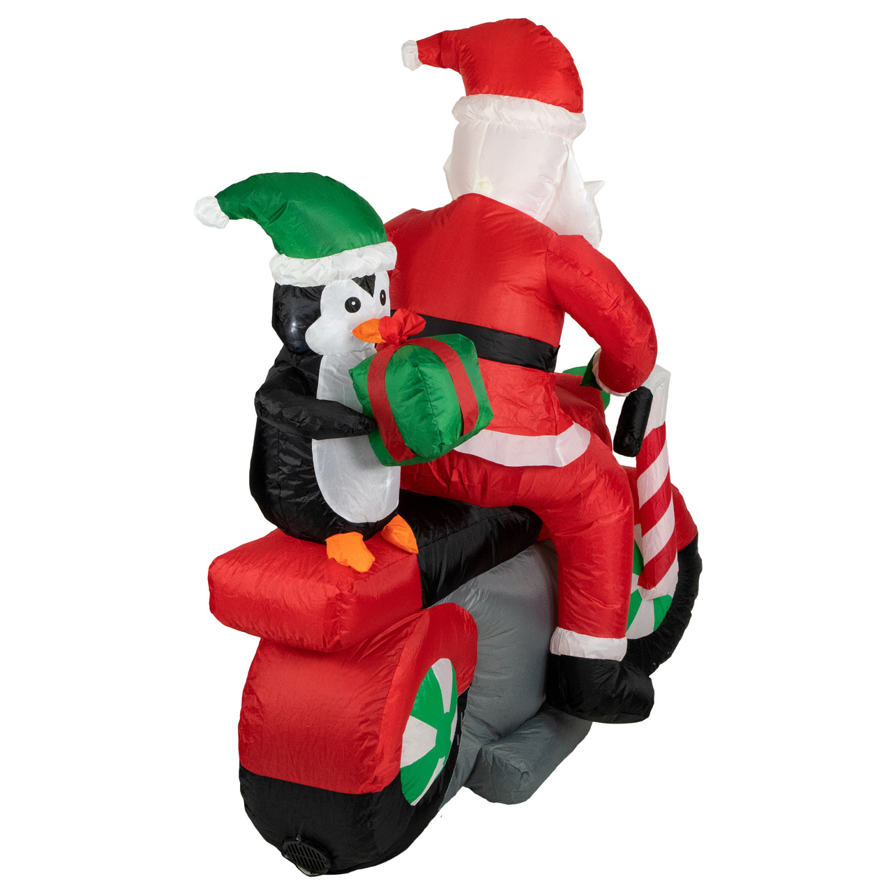 6.5' Lighted Inflatable Santa Claus on Motorcycle Christmas Yard