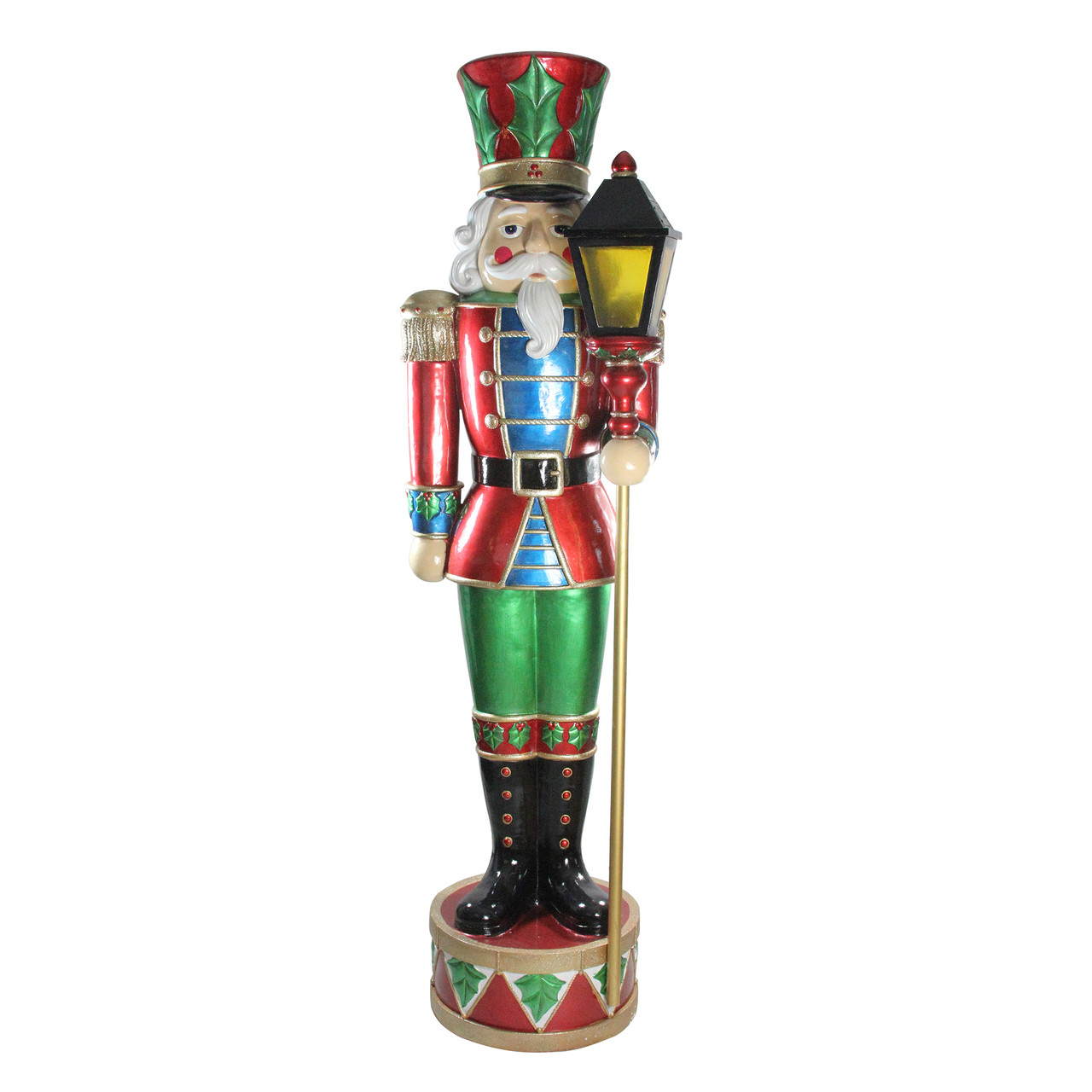 6 Red Green Commercial Christmas Nutcracker Holding Street Lamp