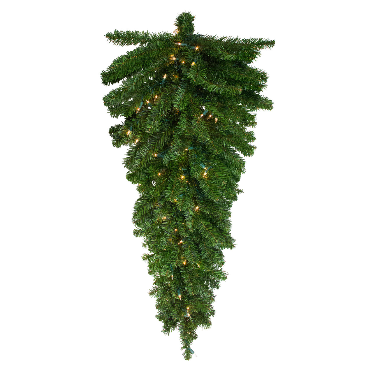 42" PreLit Canadian Pine Artificial Christmas Teardrop Door Swag Clear Lights Christmas Central