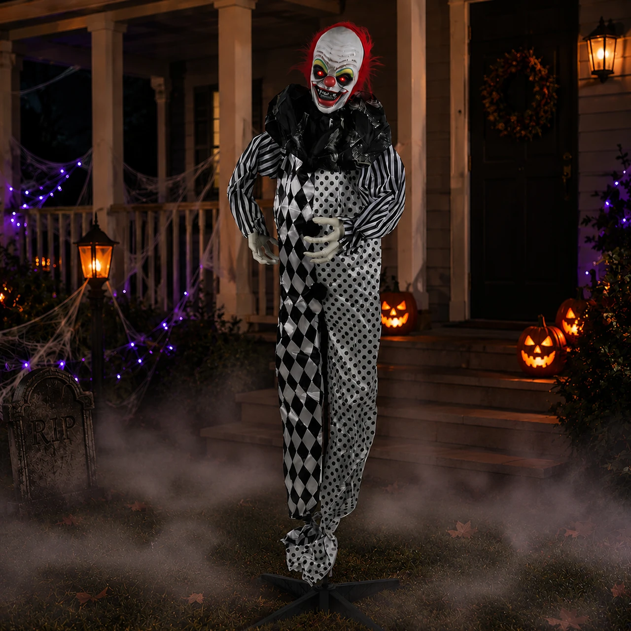65-inch tall animated motion and sound activated creepy animated clown