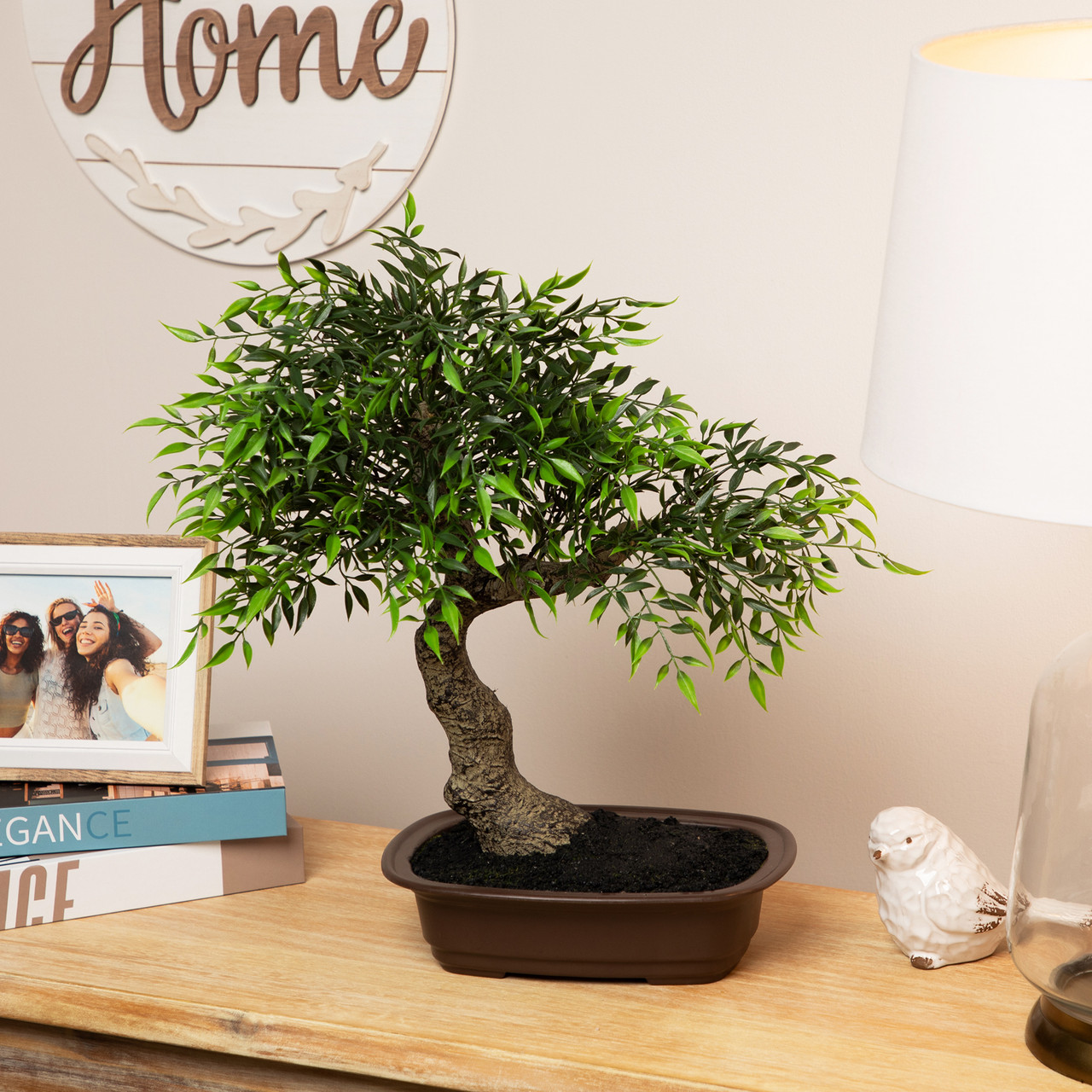 18 Green Mini Bonsai Artificial Tree In A Brown Pot Christmas Central