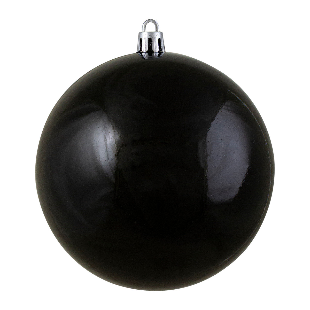 Shiny Black Shatterproof Christmas Ball Ornament 4 (100mm