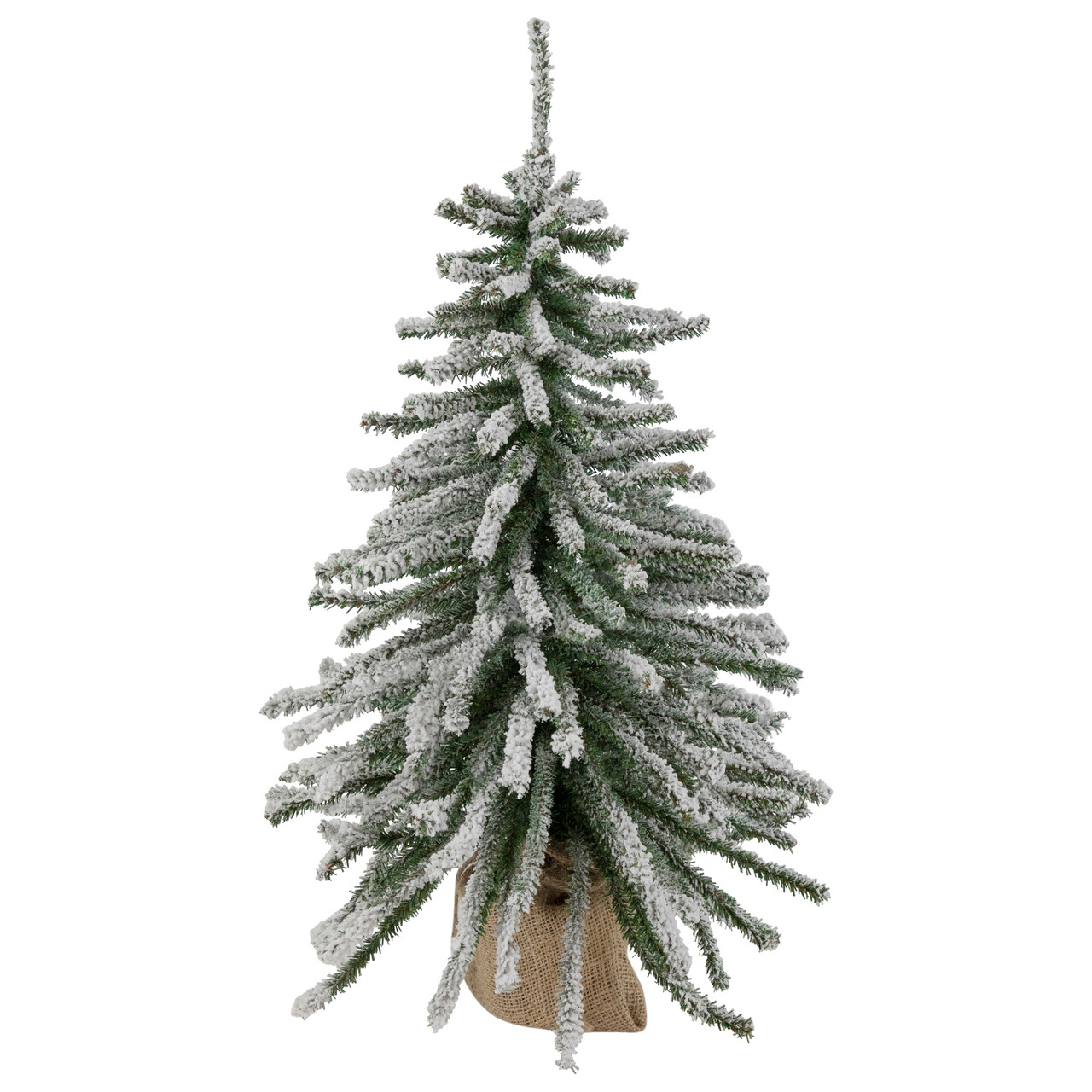 Burlap Wrapped Frosted Christmas Tree