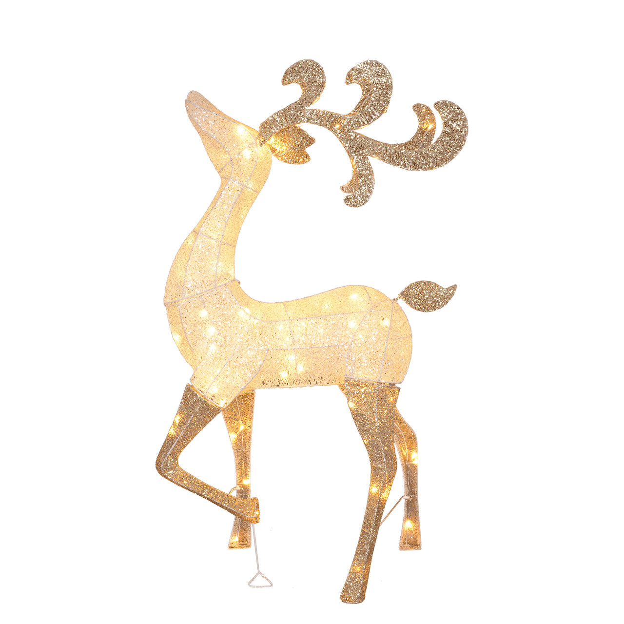 4.6' Lighted & Glitter Drenched Reindeer Outdoor Christmas Yard Art