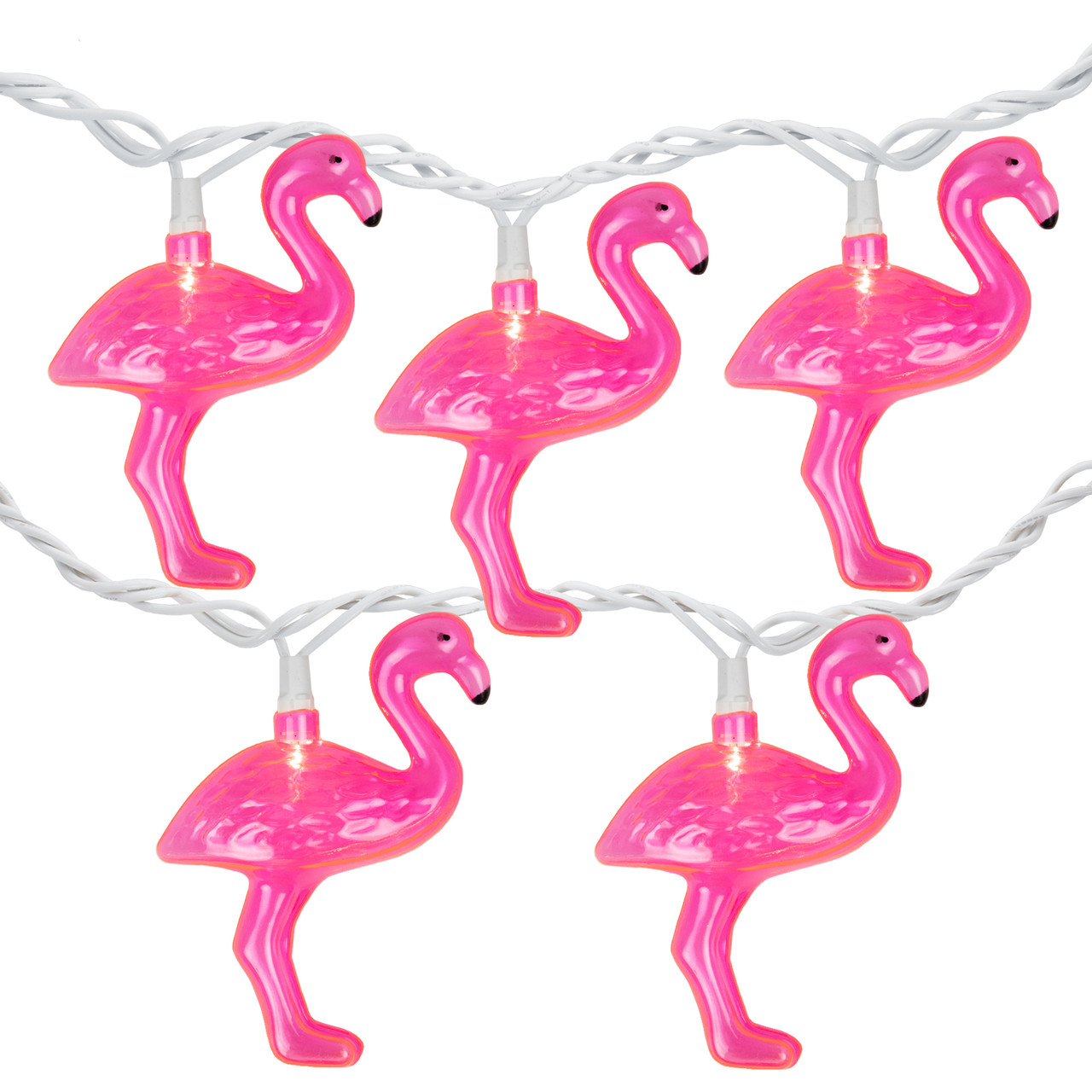 10ct Pink Flamingo Summer Patio String Light Set, 7.25ft White Wire |  Christmas Central