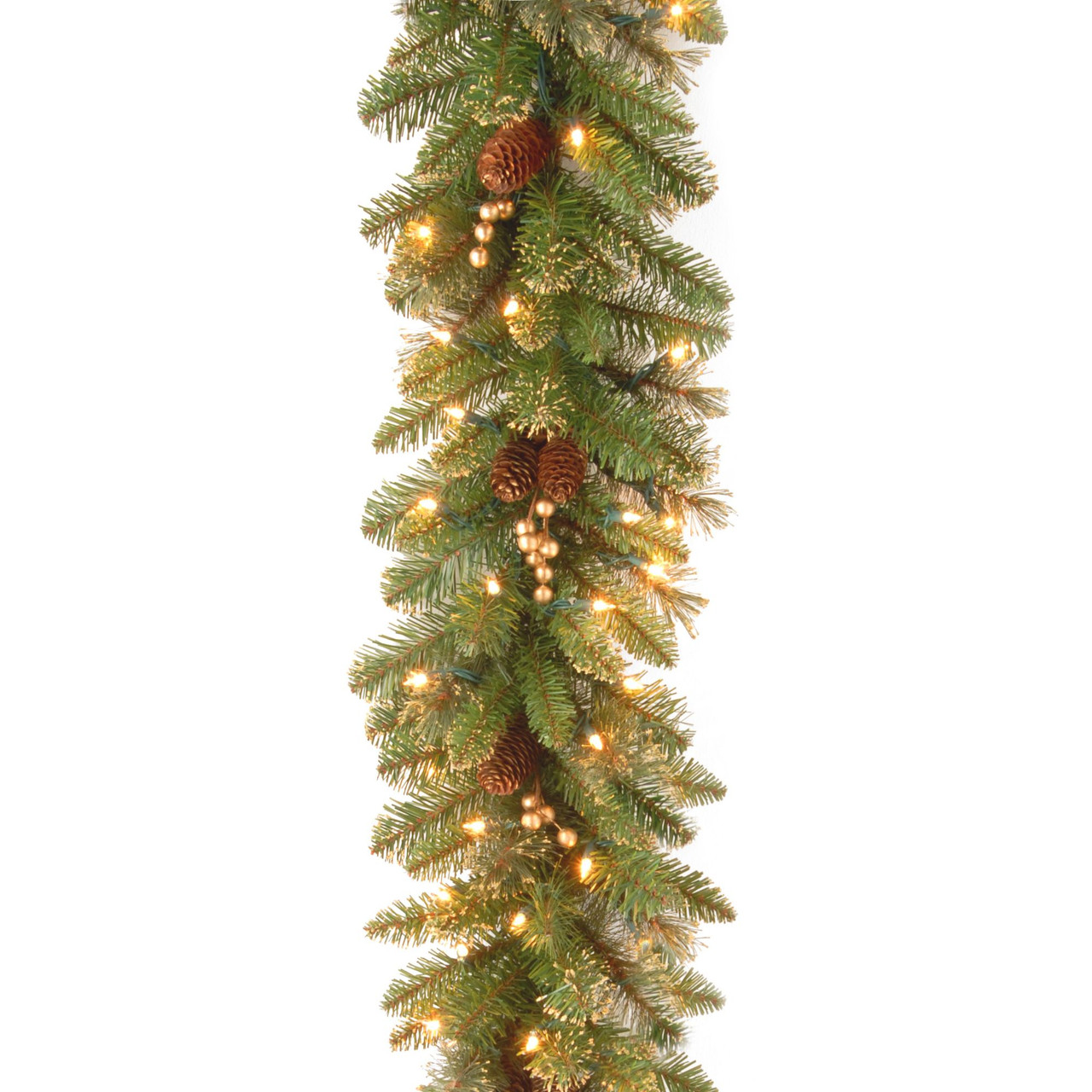 9' x 10" PreLit Berries & Pinecones Artificial Christmas Garland