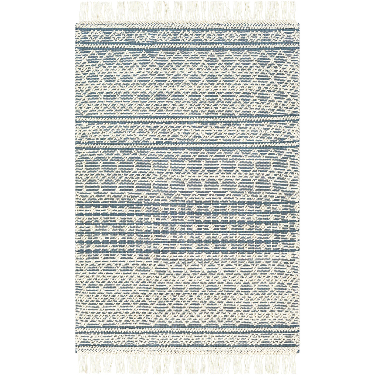 Tiwari Home 5' x 7.5' Contemporary Beige and Pastel Gray Hand Woven Area  Throw Rug