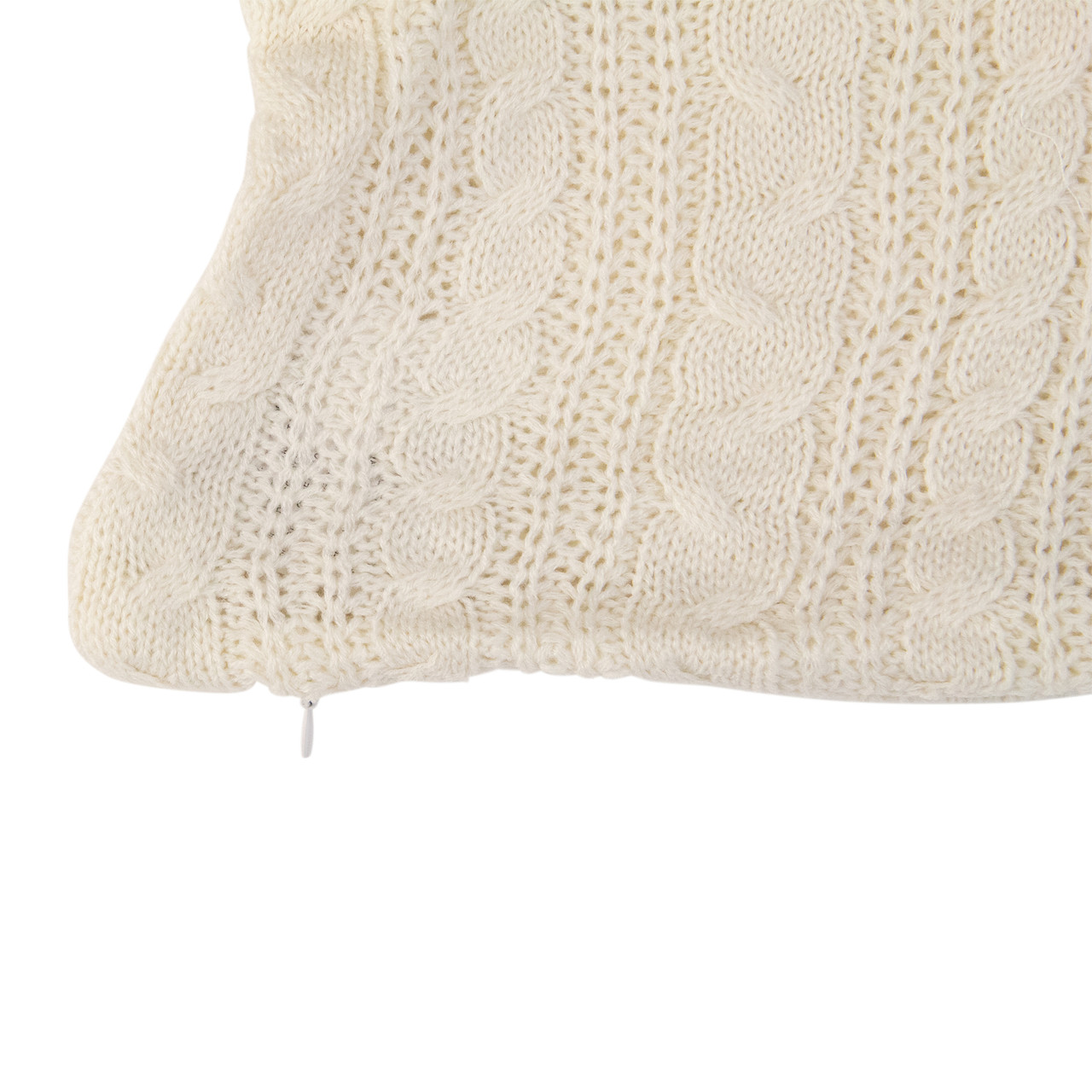 22 White Knitted Pillow Sweater Style Rectangular Pillow Cover