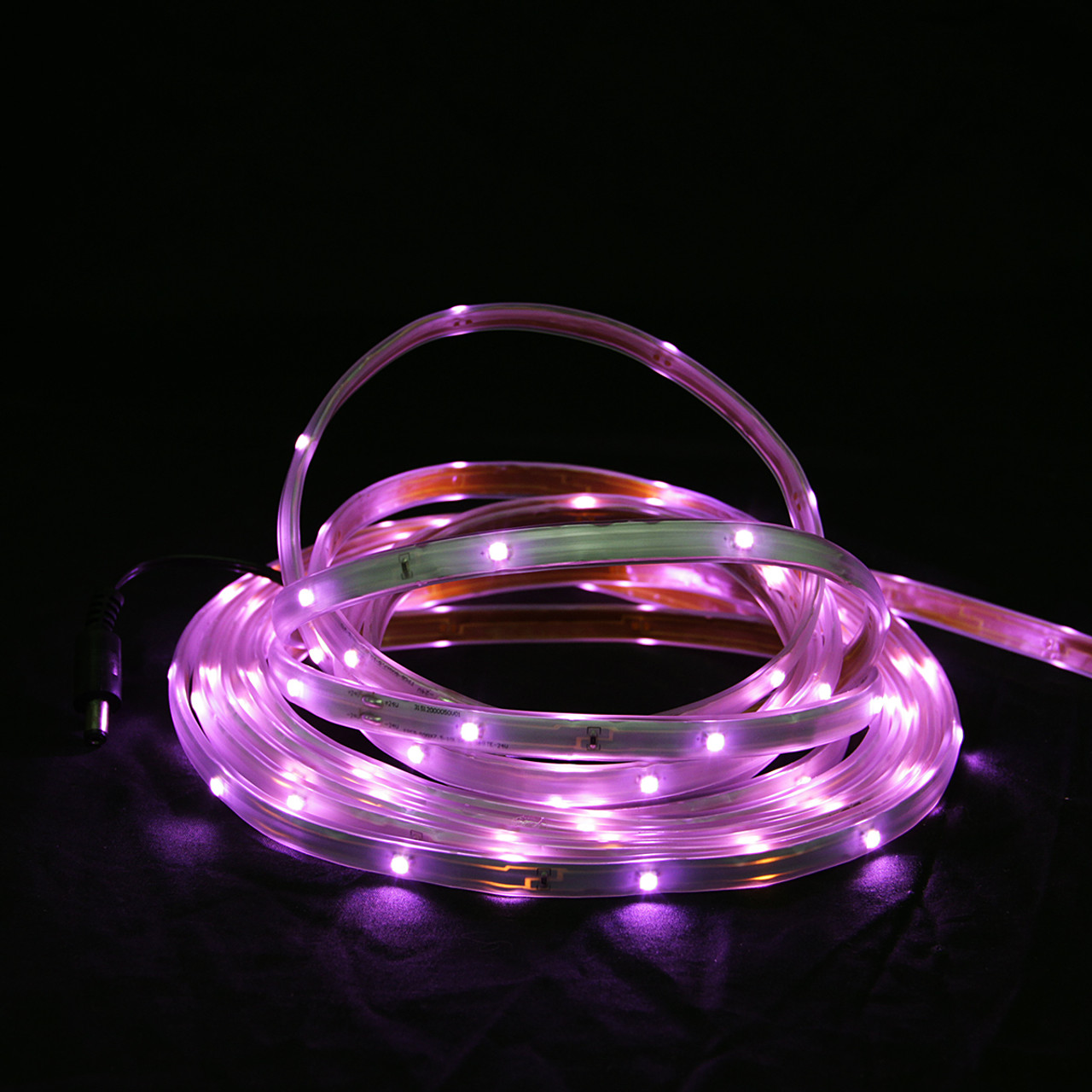 18' Pink LED Outdoor Christmas Linear Tape Lighting - White Finish