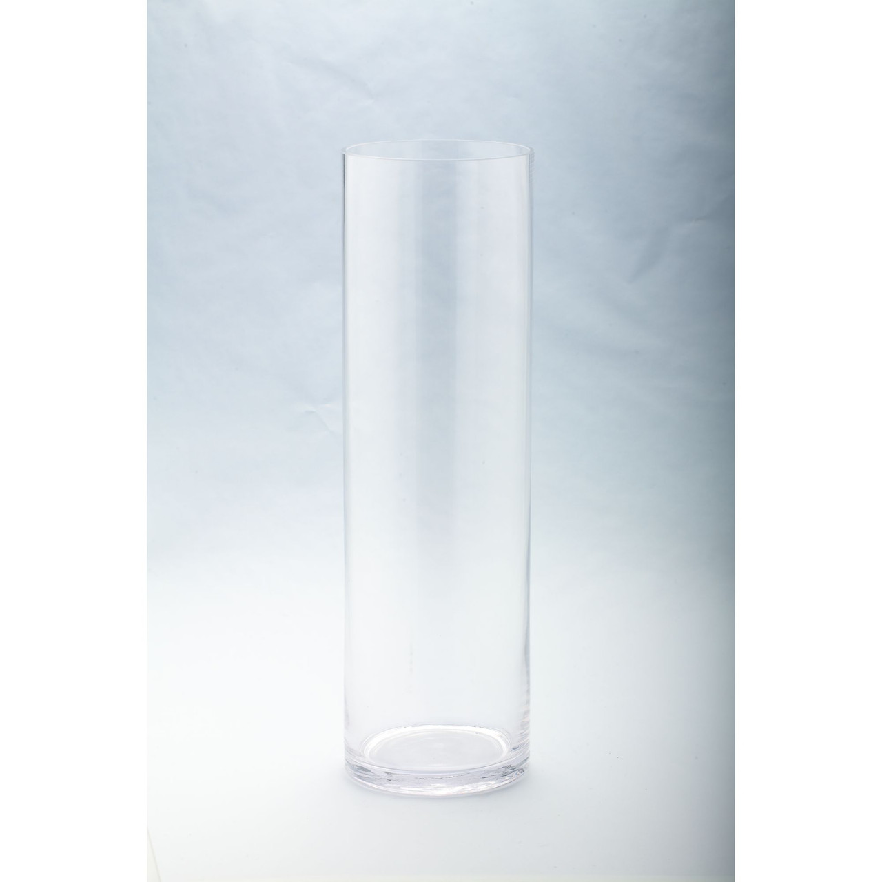 19 5 Clear Solid Cylindrical Transparent Glass Vase Tabletop