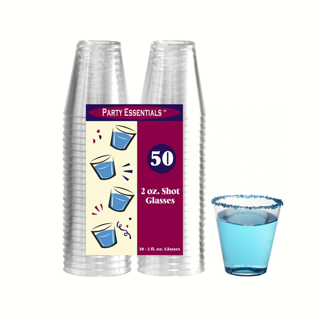 Clear Plastic Disposable Gelatin Shot Cups with Lids, 2 fl oz