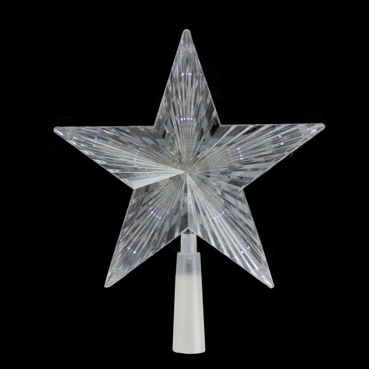 8-inch prelit Clear Crystal Star Tree Topper